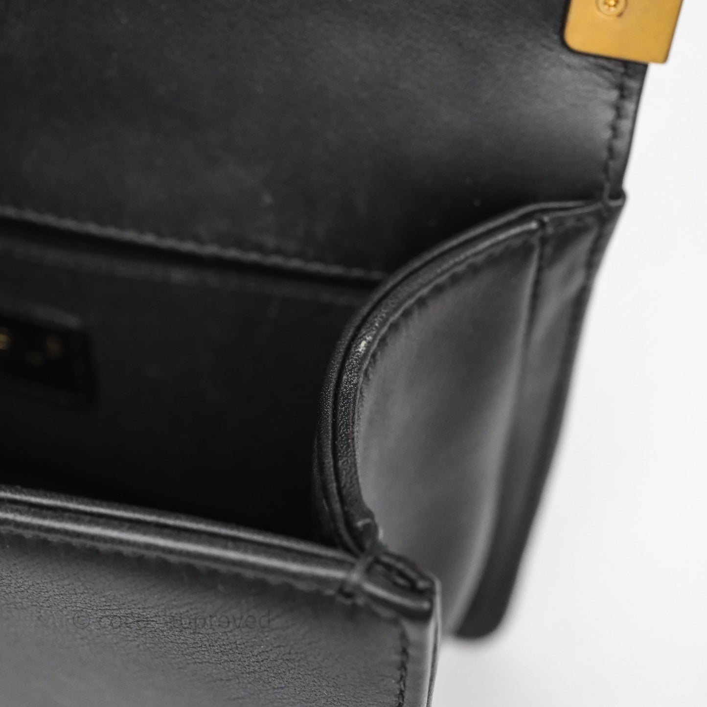 Chanel Small Boy Black Lambskin Aged Gold Hardware