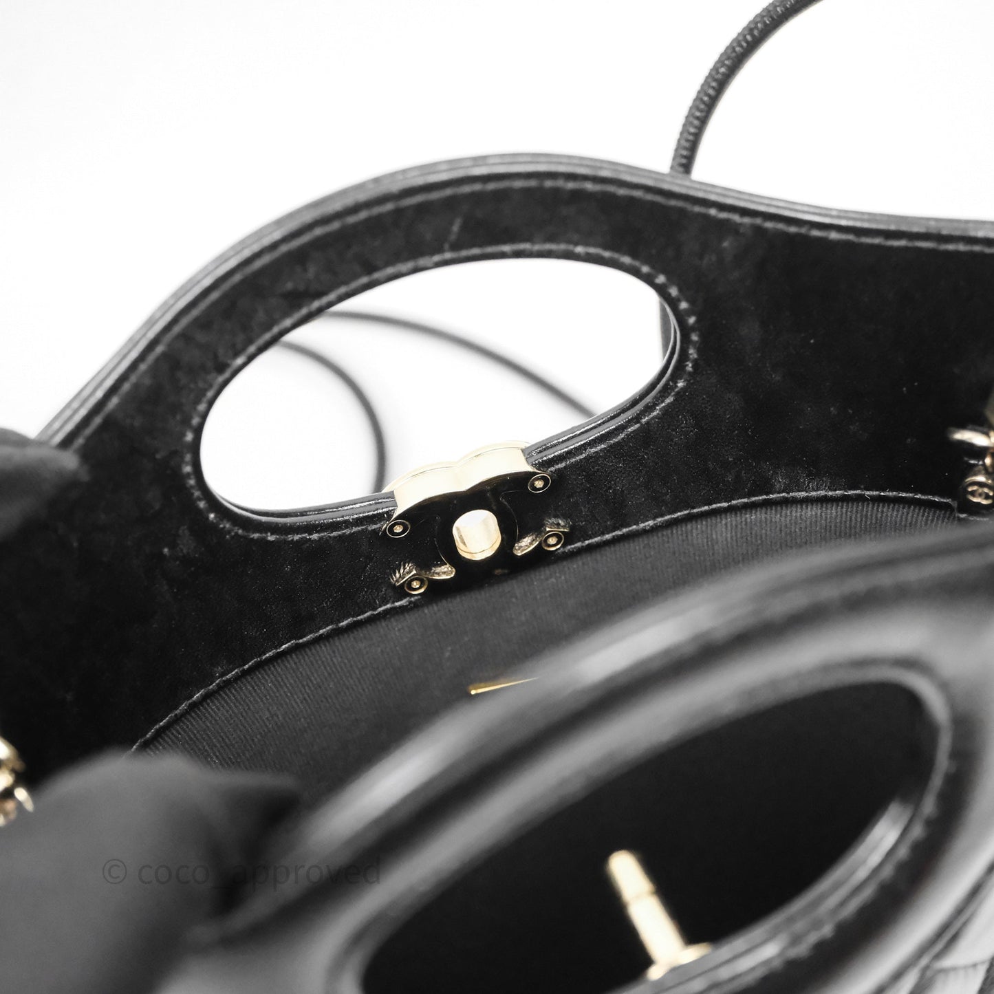 Chanel 31 Mini Black Shiny Calfskin Gold Hardware