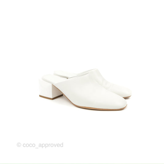 Hermes Mules White Size 37.5