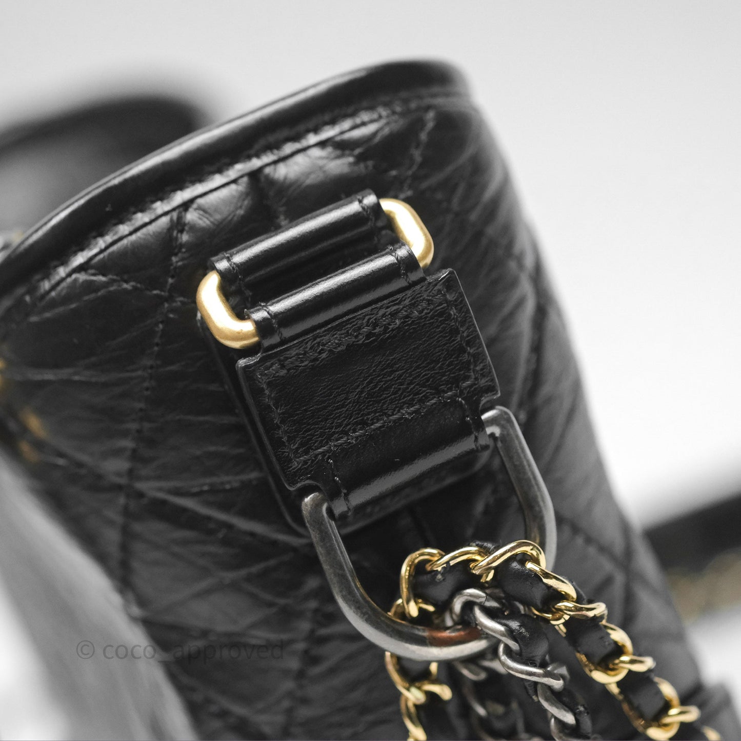 Chanel Small Gabrielle Hobo Quilted Black Aged Calfskin