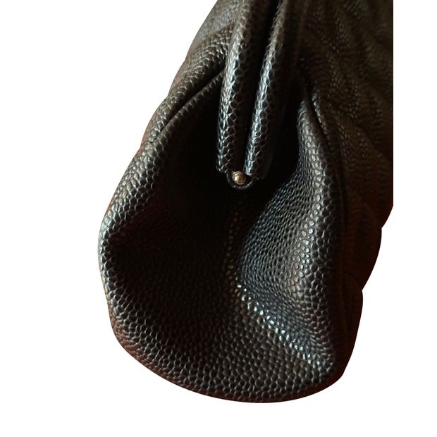 CHANEL Timeless Clutch in Black Quilted Caviar Leather