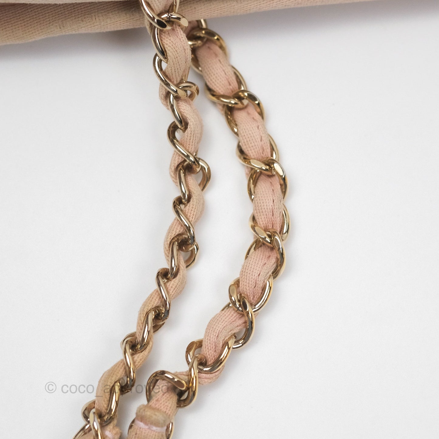 Chanel Small Vertical Deauville Canvas Pink Gold Hardware