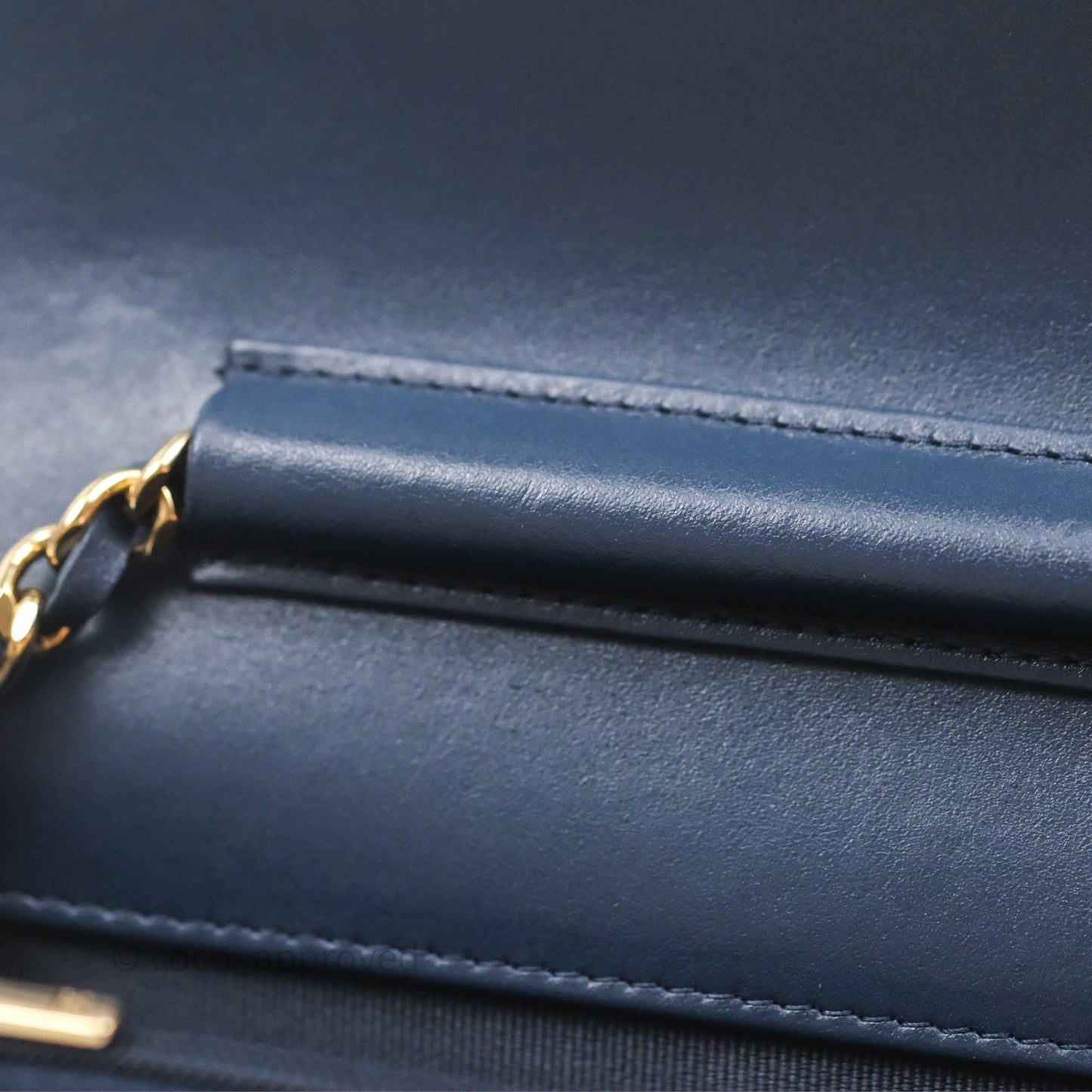 Chanel Quilted Classic Wallet on Chain WOC Denim Gold Hardware