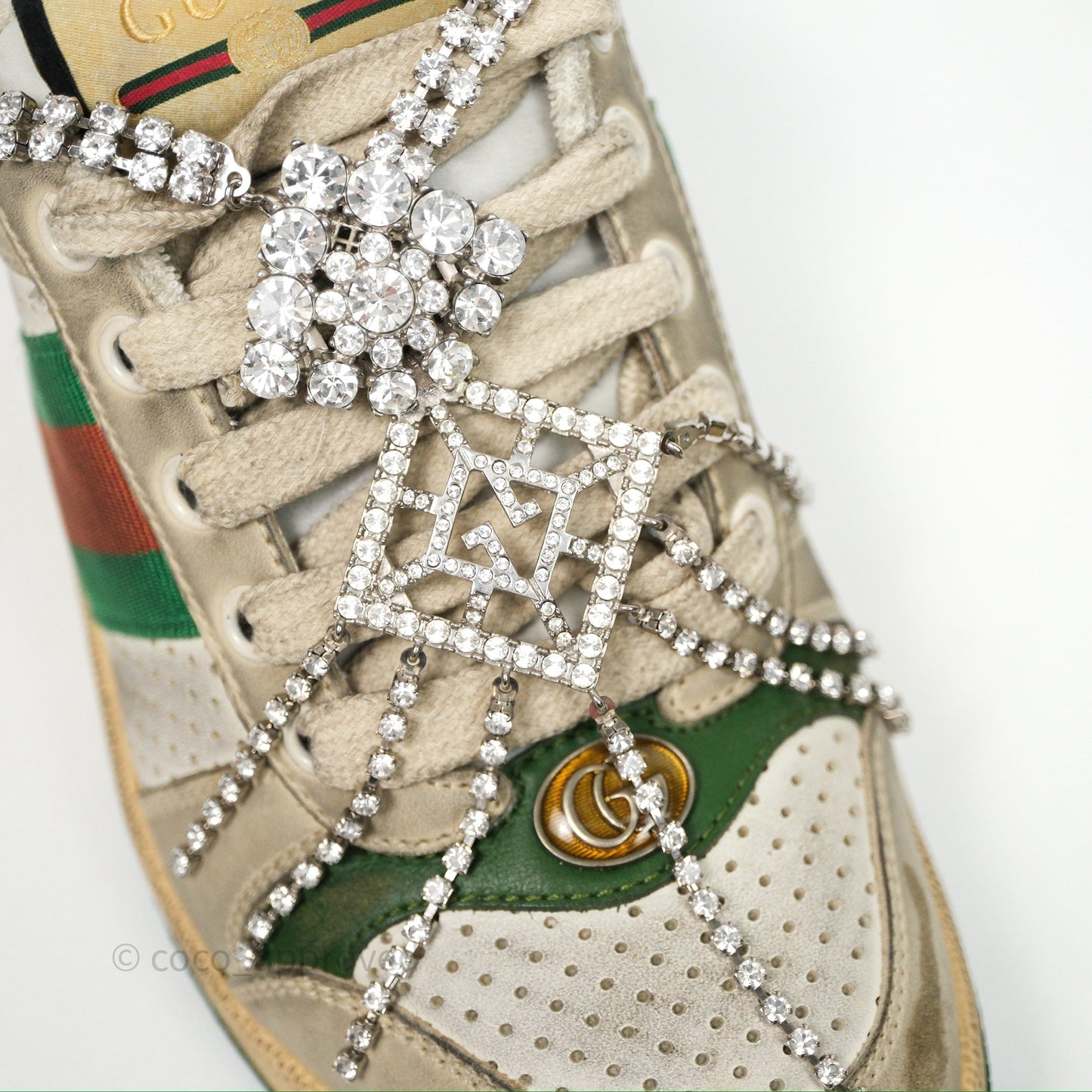 Gucci Crystals Embellished Low Top Sneakers Size 37