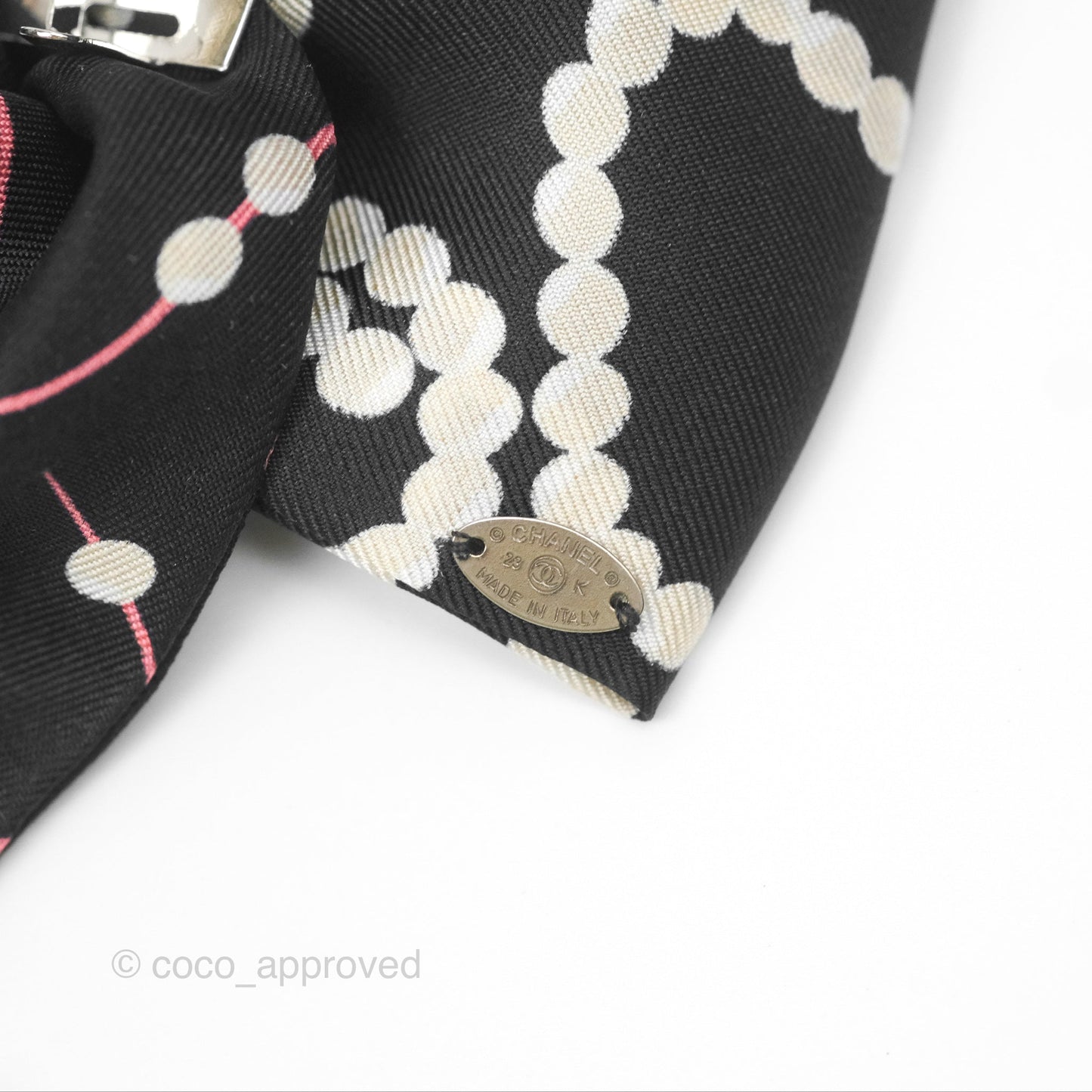 Chanel Bow Silk Hair Accessory Black