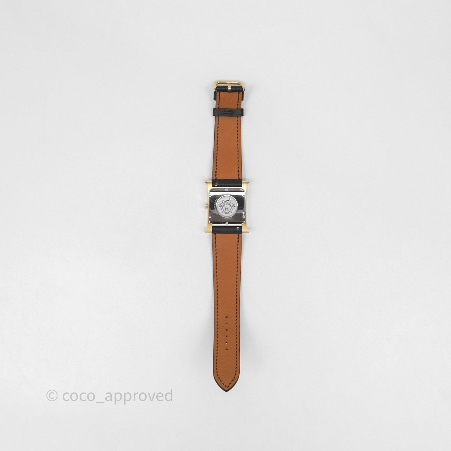 Hermès Heure H Watch Medium Model 30 mm Black Noir 89  Epsom Gold Hardware