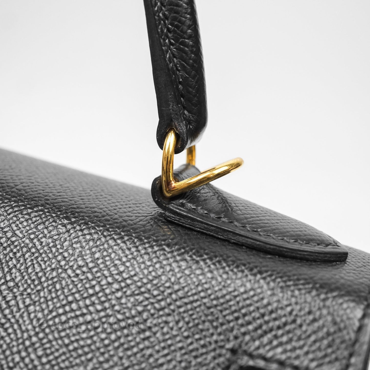 Hermès Kelly 28 Sellier Black Noir 89 Epsom Gold Hardware