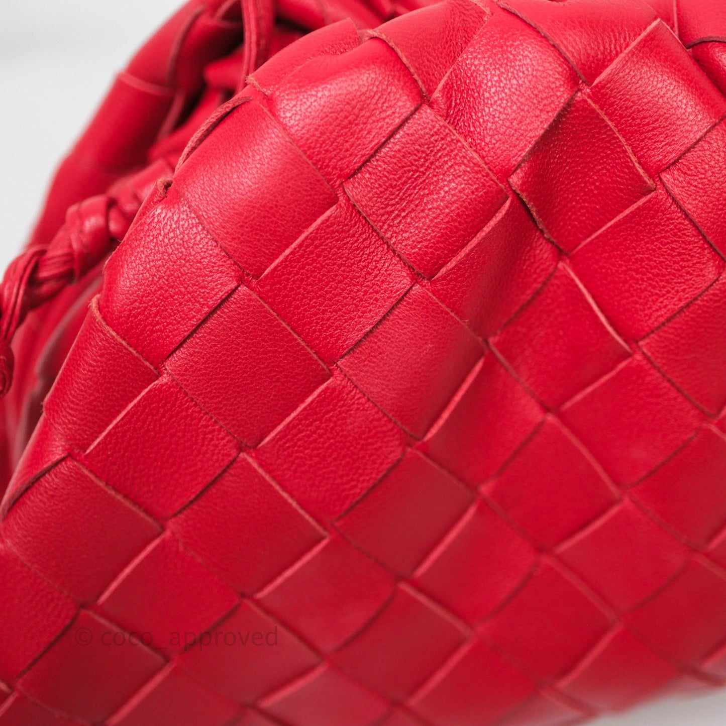 Bottega Veneta Mini Pouch Red Intrecciato Lambskin