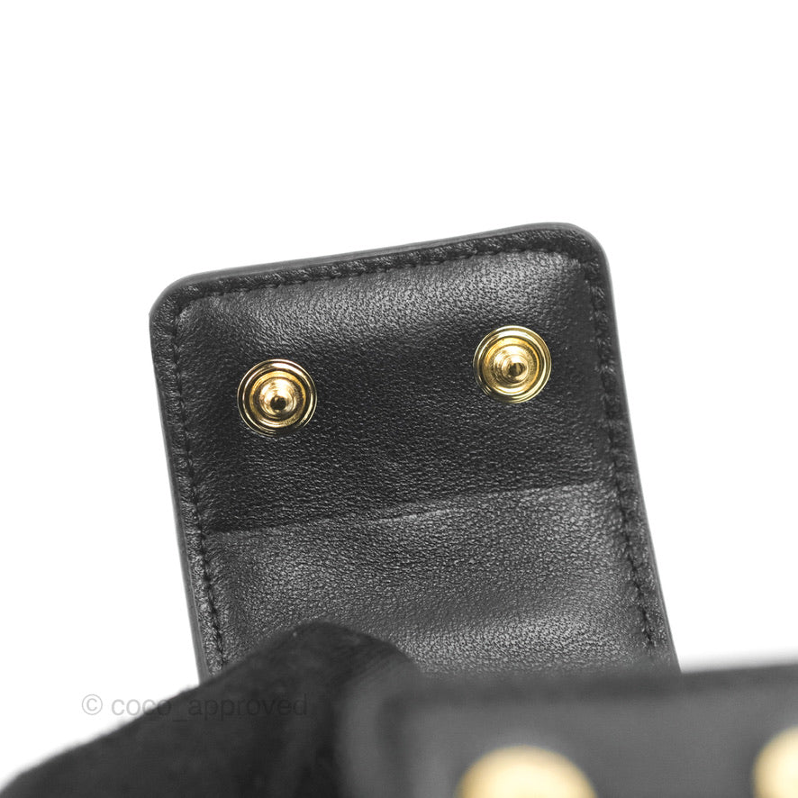 Chanel Flap Card Holder with Cuff Black Lambskin Gold Hardware