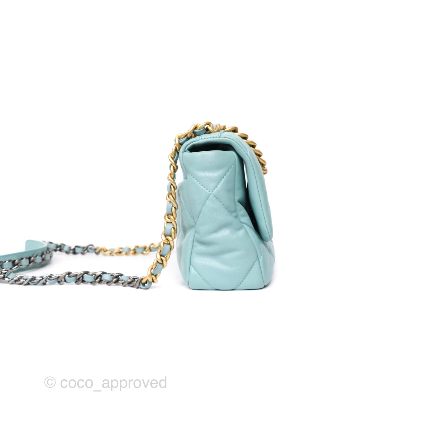 Chanel 19 Small Tiffany Blue Mixed Hardware