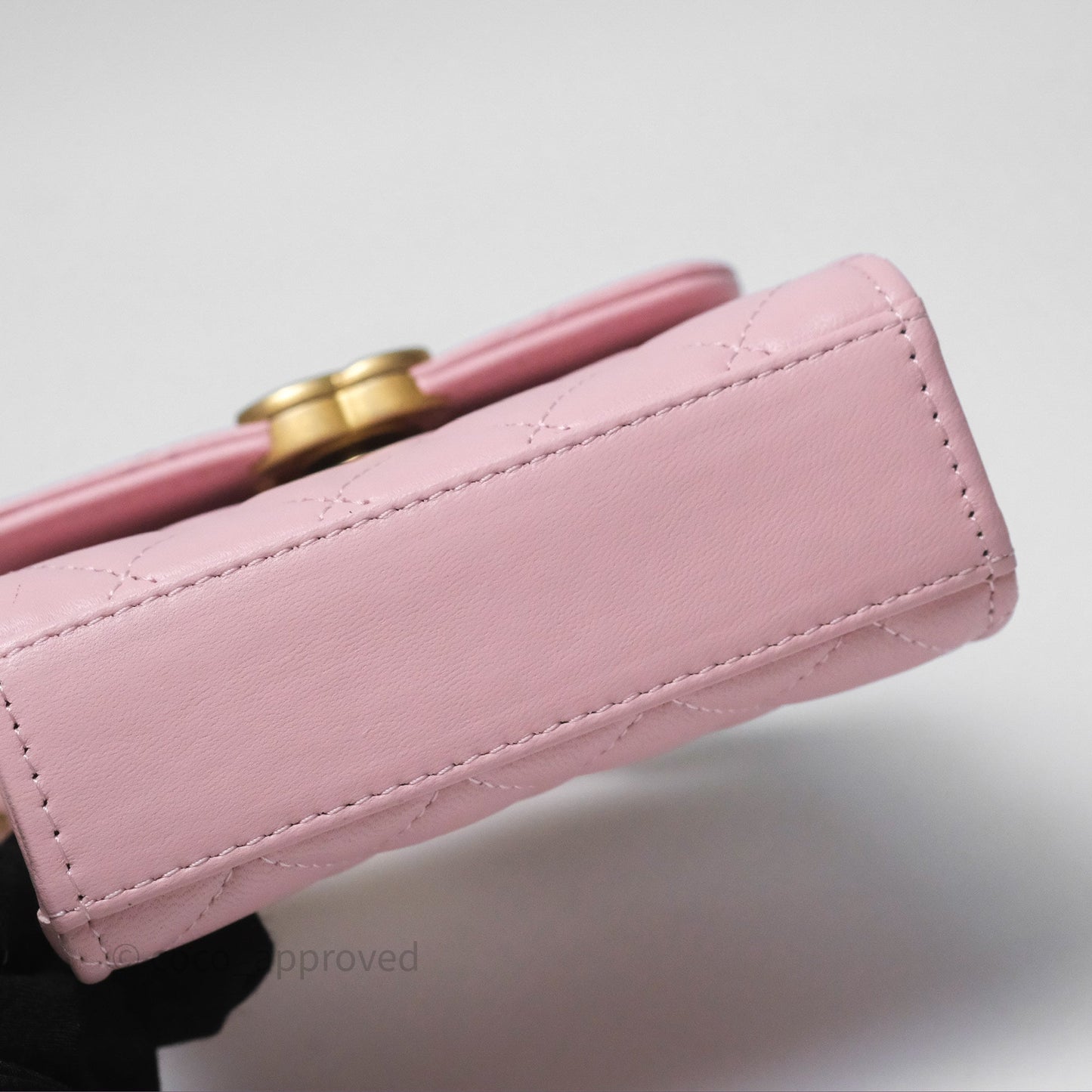 Chanel Mini Enamel Handle Clutch on Chain Pink Lambskin Gold Hardware 22B