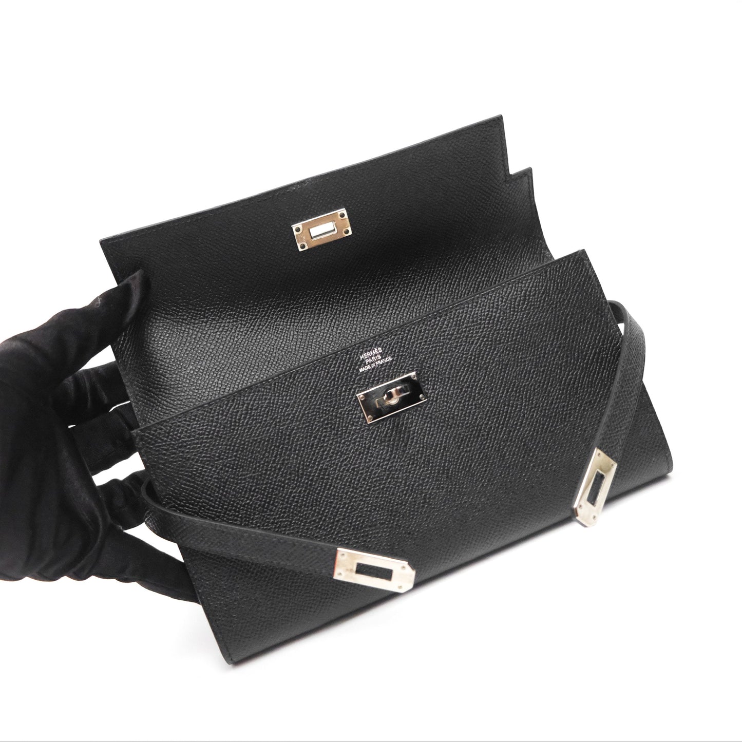 Hermès Kelly Wallet Black Noir 89 Epsom Palladium Hardware