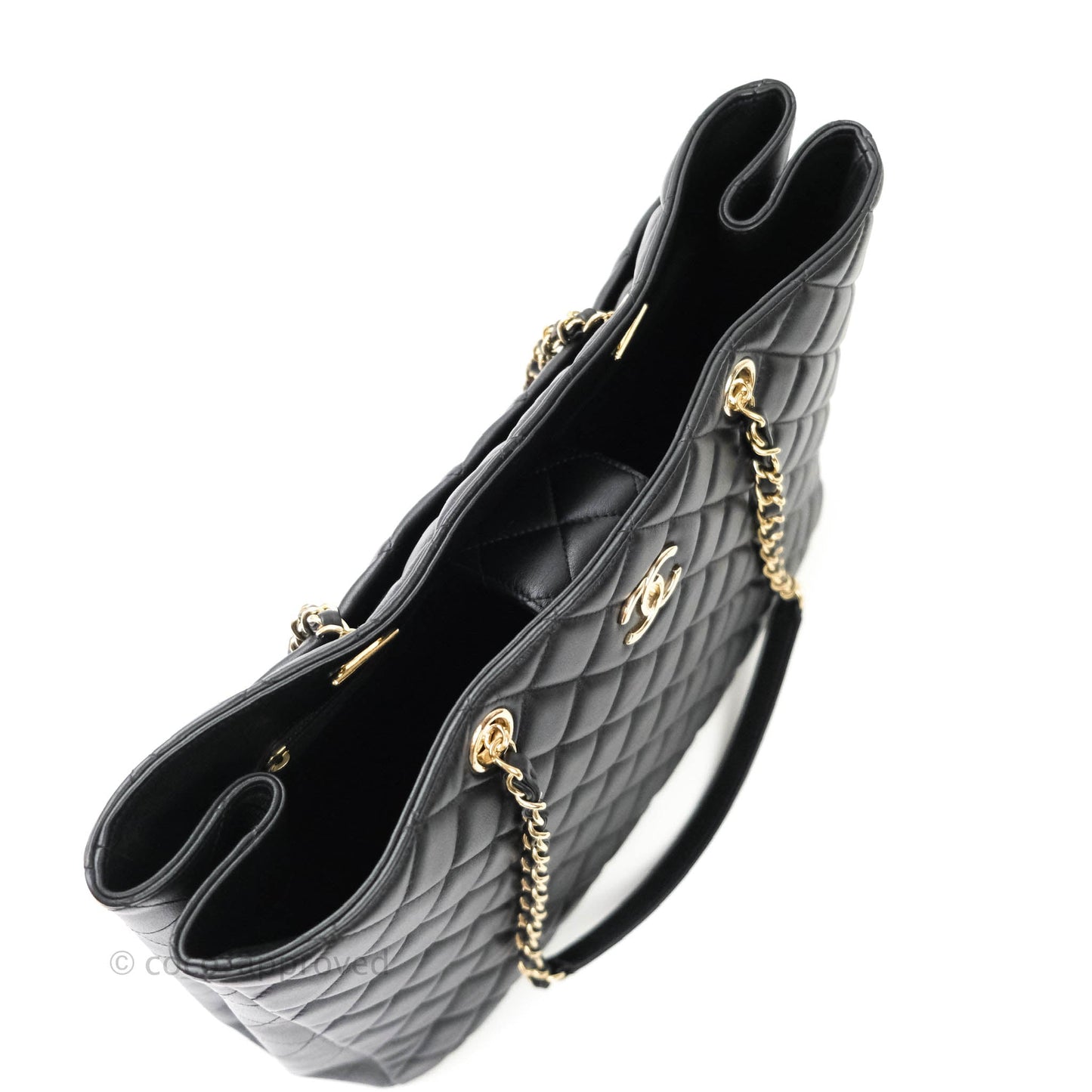 Chanel Quilted Timeless Tote Black Calfskin Gold Hardware
