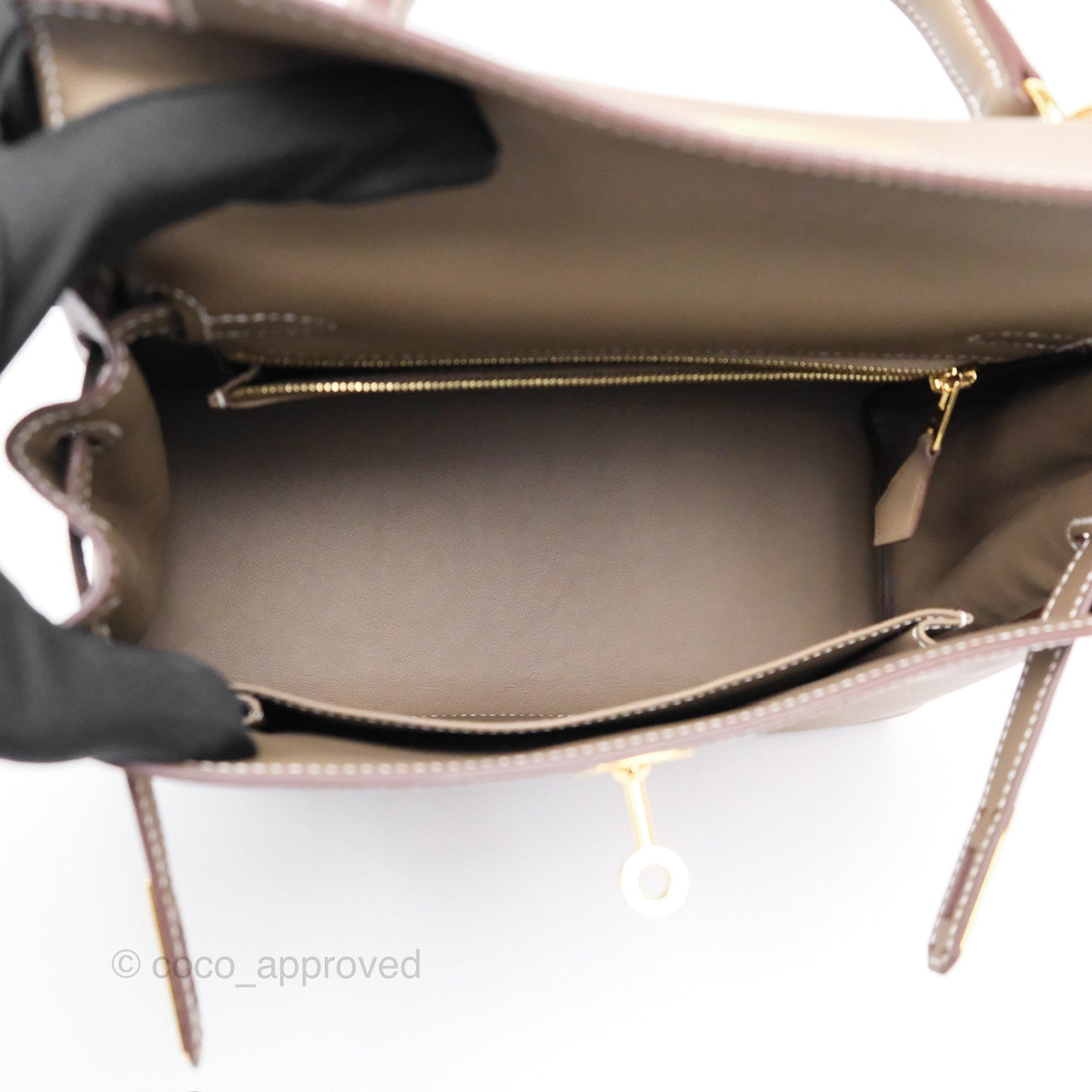 Hermès Retourne Kelly 25 Etoupe 18 Swift Gold Hardware