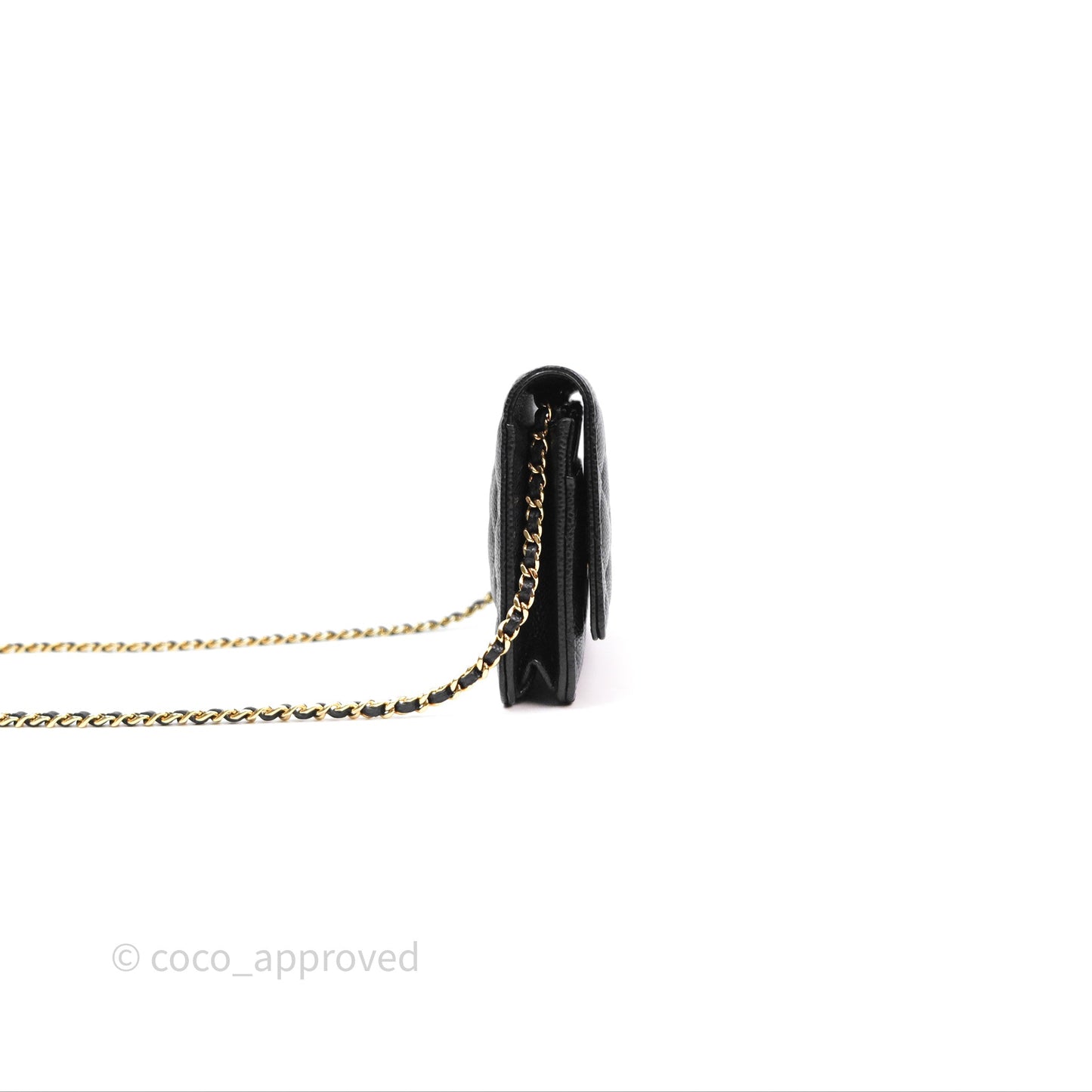Chanel Quilted WOC Black Caviar Gold Hardware