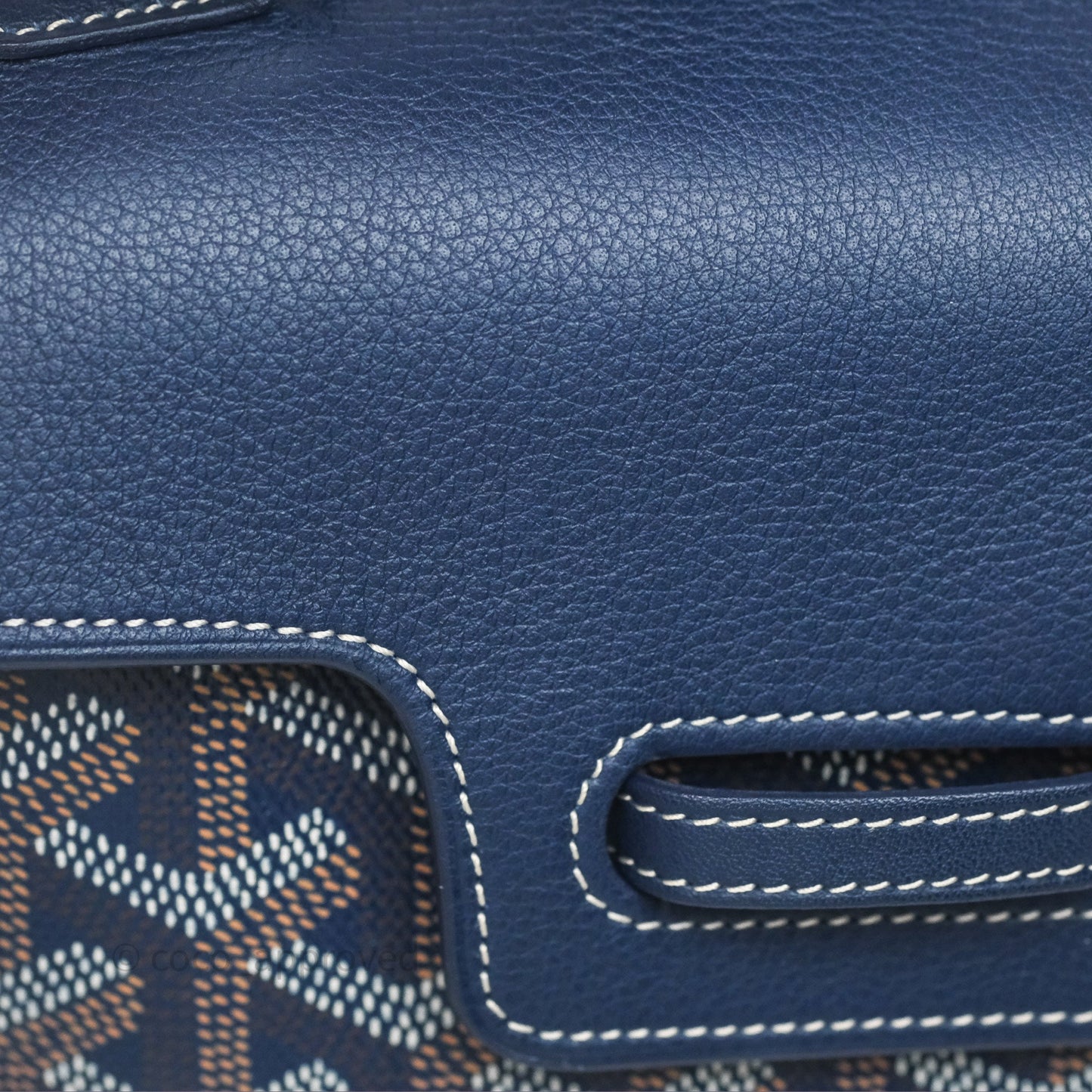 Goyard Saïgon Mini Bag Navy Goyardine Canvas/ Chevroches Calfskin
