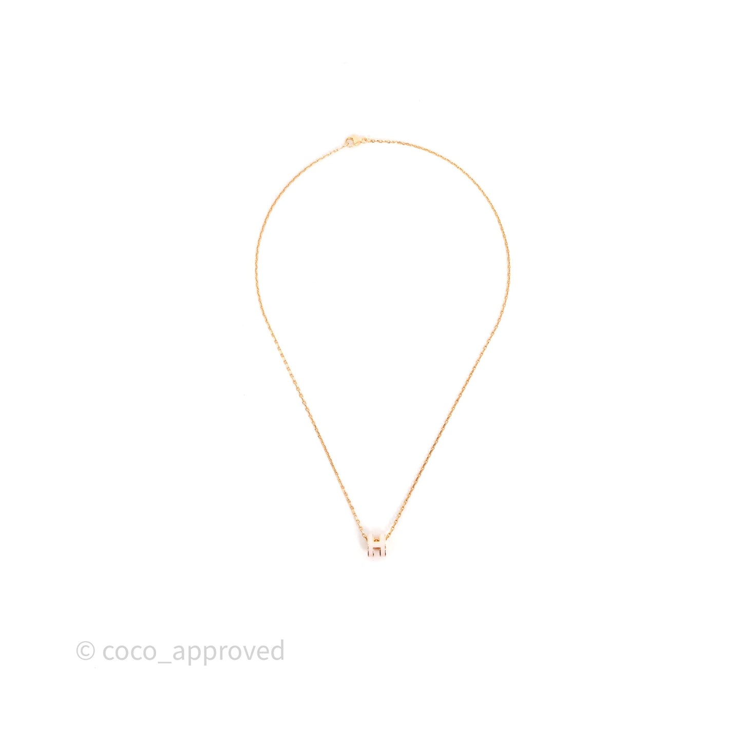 Hermès Mini Pop H Pendant Necklace Rose Dragee 5U Rose Gold Hardware