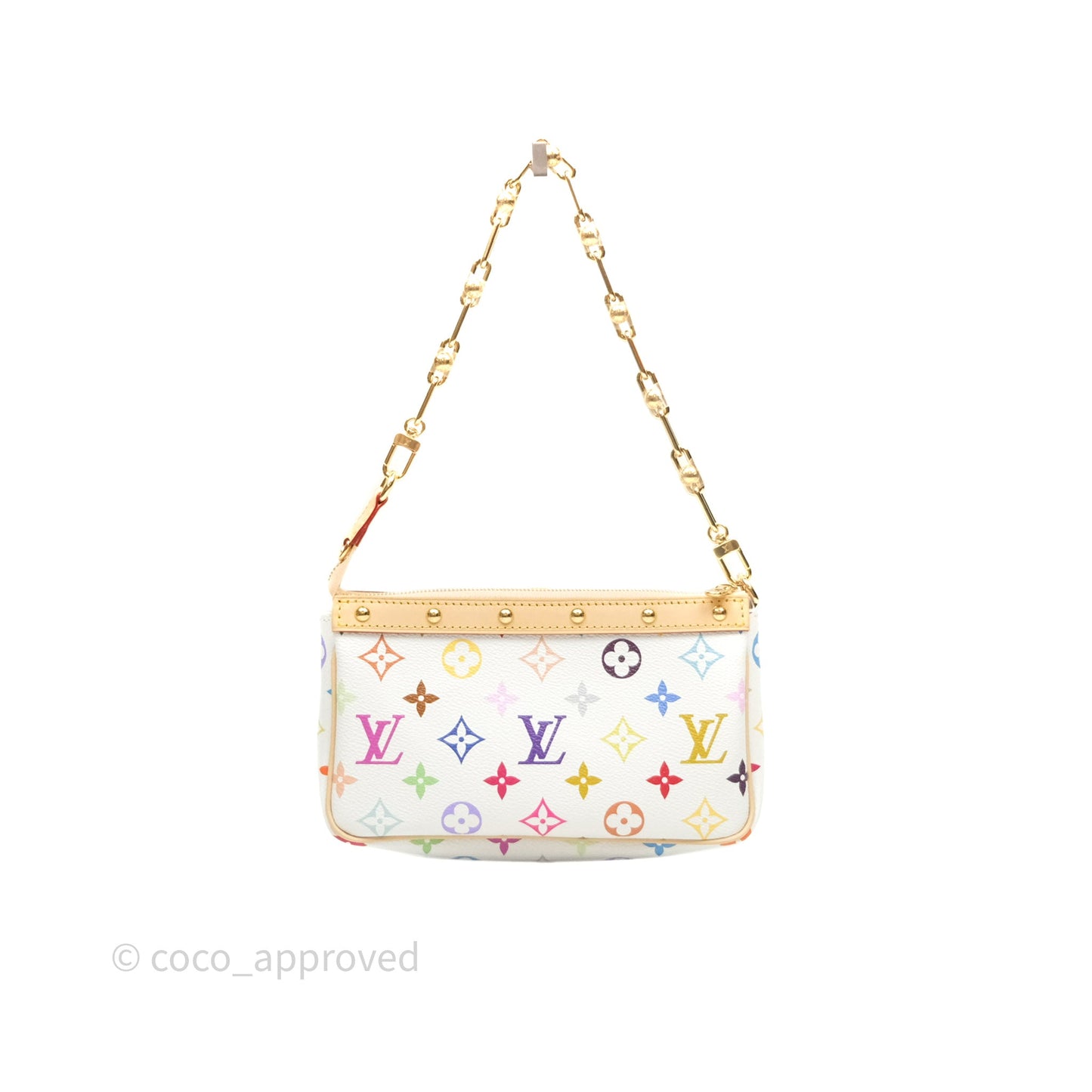 Louis Vuitton x Takashi Murakami Pochette Accessoires Multicolore Blanc Monogram Canvas