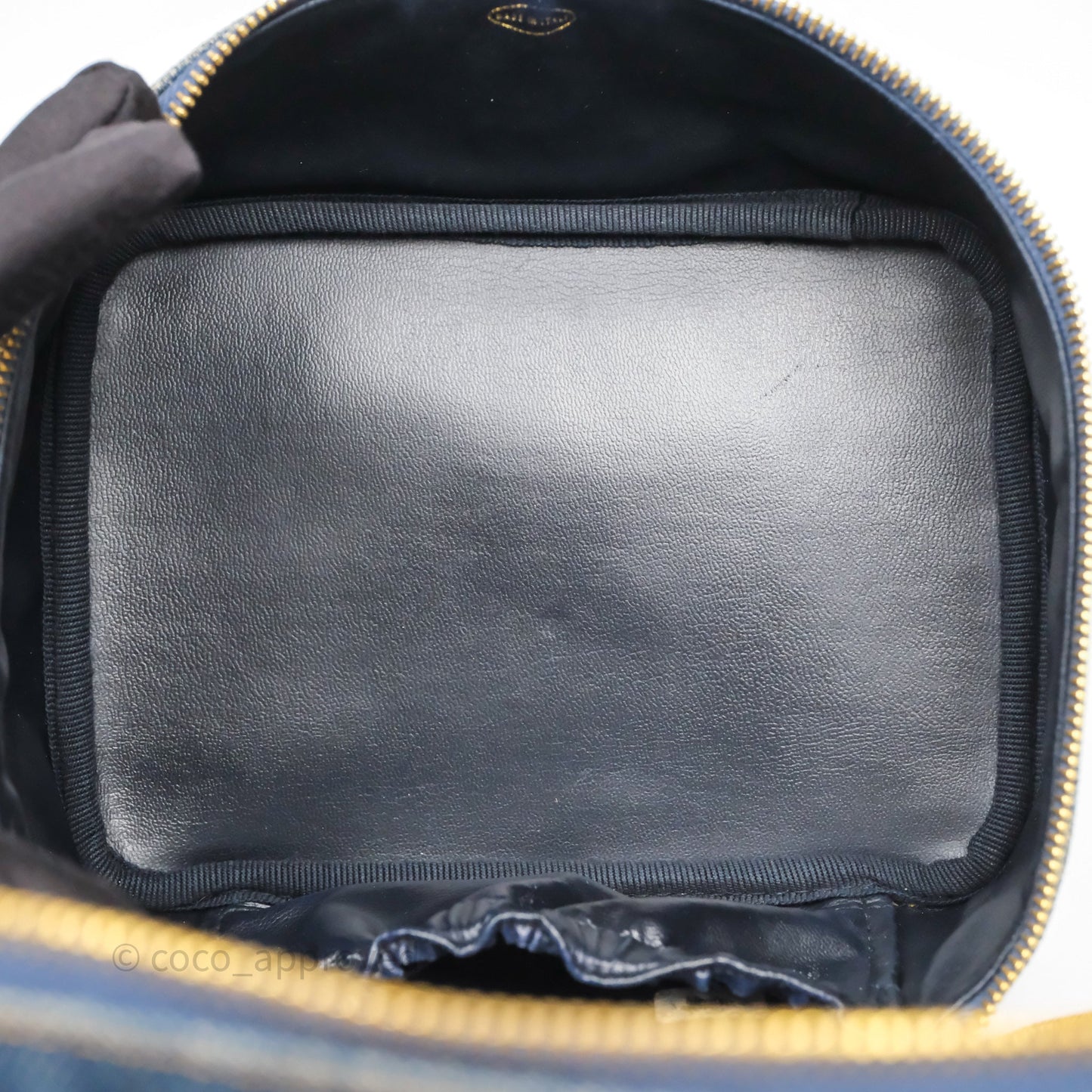 Chanel Vintage Vanity Case Denim Aged Gold Hardware