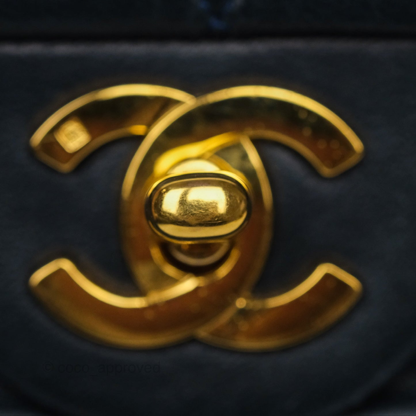 Chanel Vintage Mini Square Navy Lambskin 24K Gold Hardware