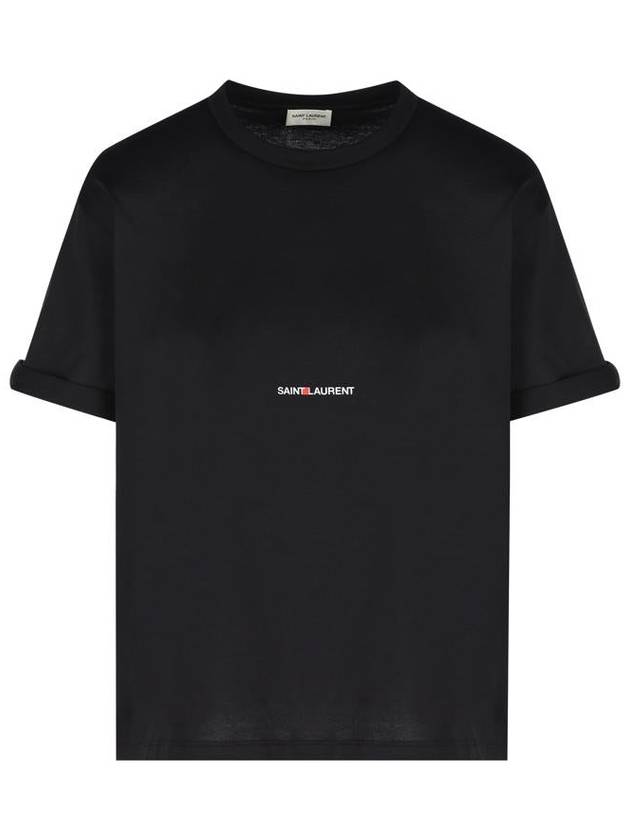 Luxury Saint Laurent Rive Gauche Short Sleeve T-Shirt Black