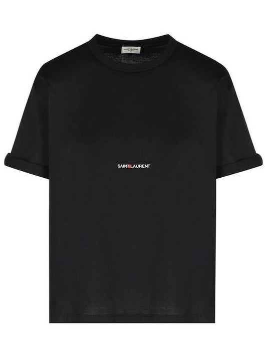 Luxury Saint Laurent Rive Gauche Short Sleeve T-Shirt Black
