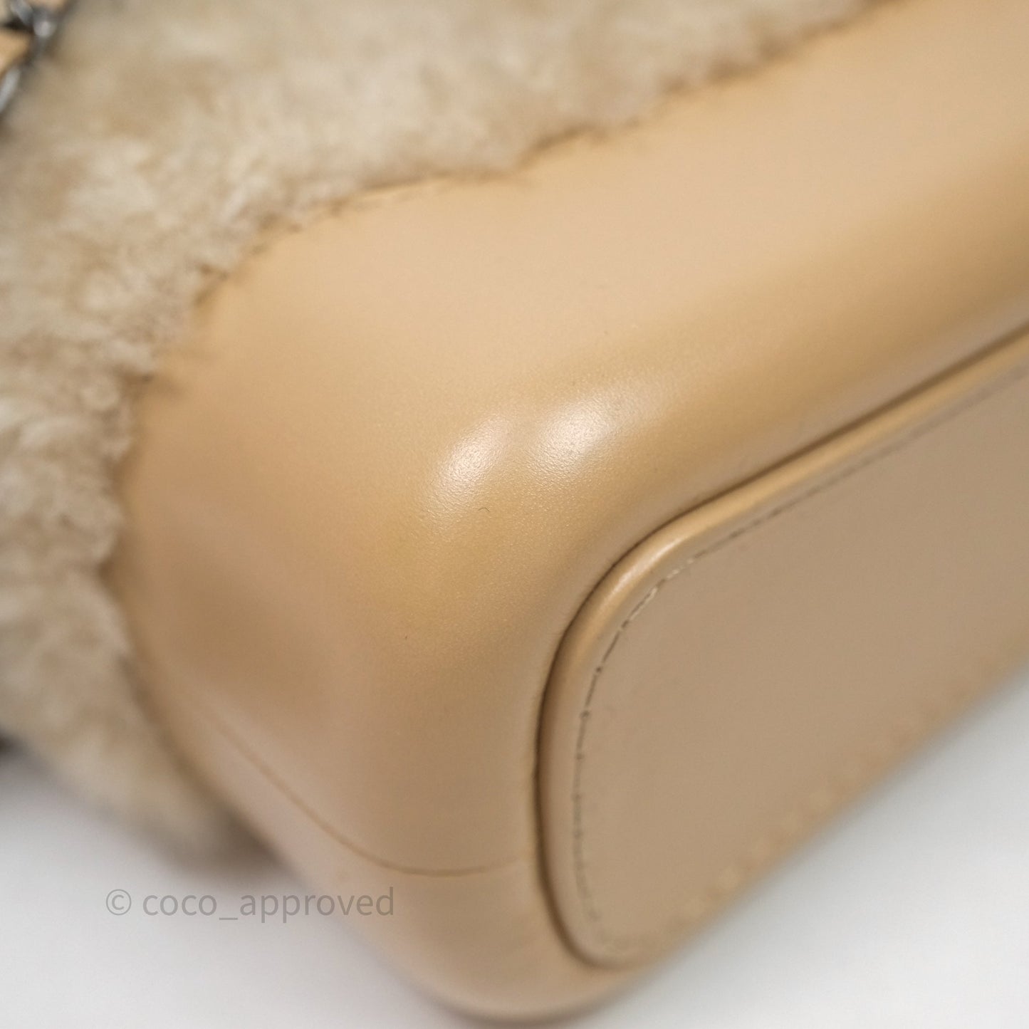 Chanel Small Gabrielle Hobo Shearling Beige Mixed Hardware