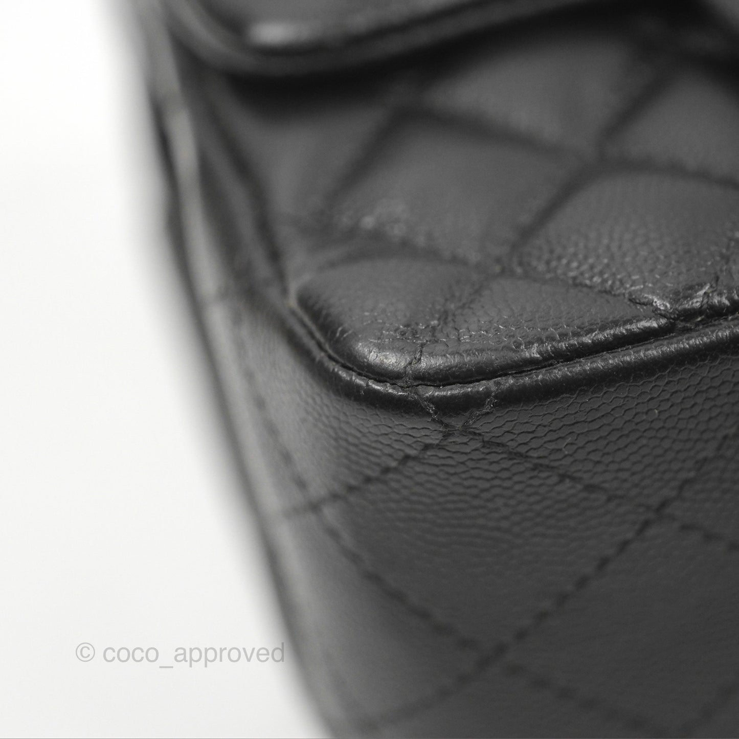 Chanel Mini Square Flap Quilted Black Caviar Gold Hardware