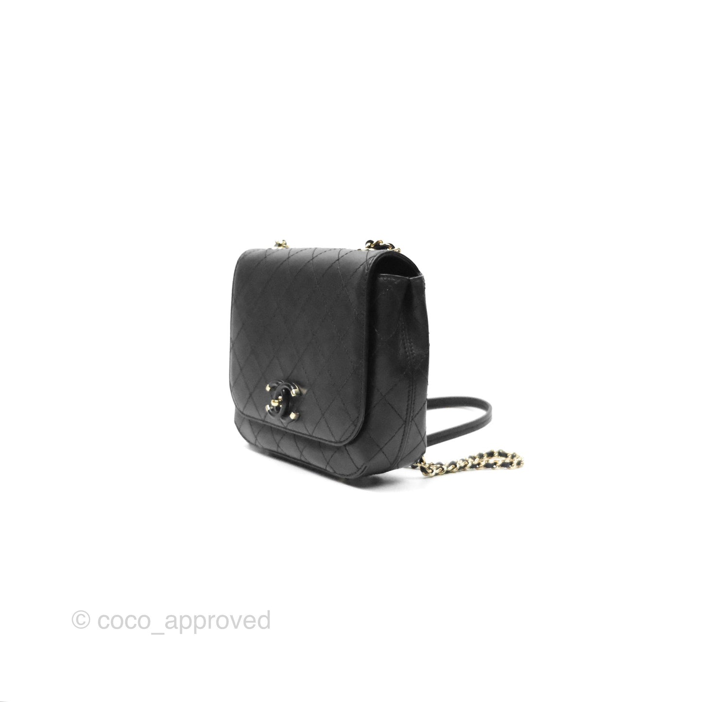 Chanel Calfskin Stitched Small Flap Bag Black