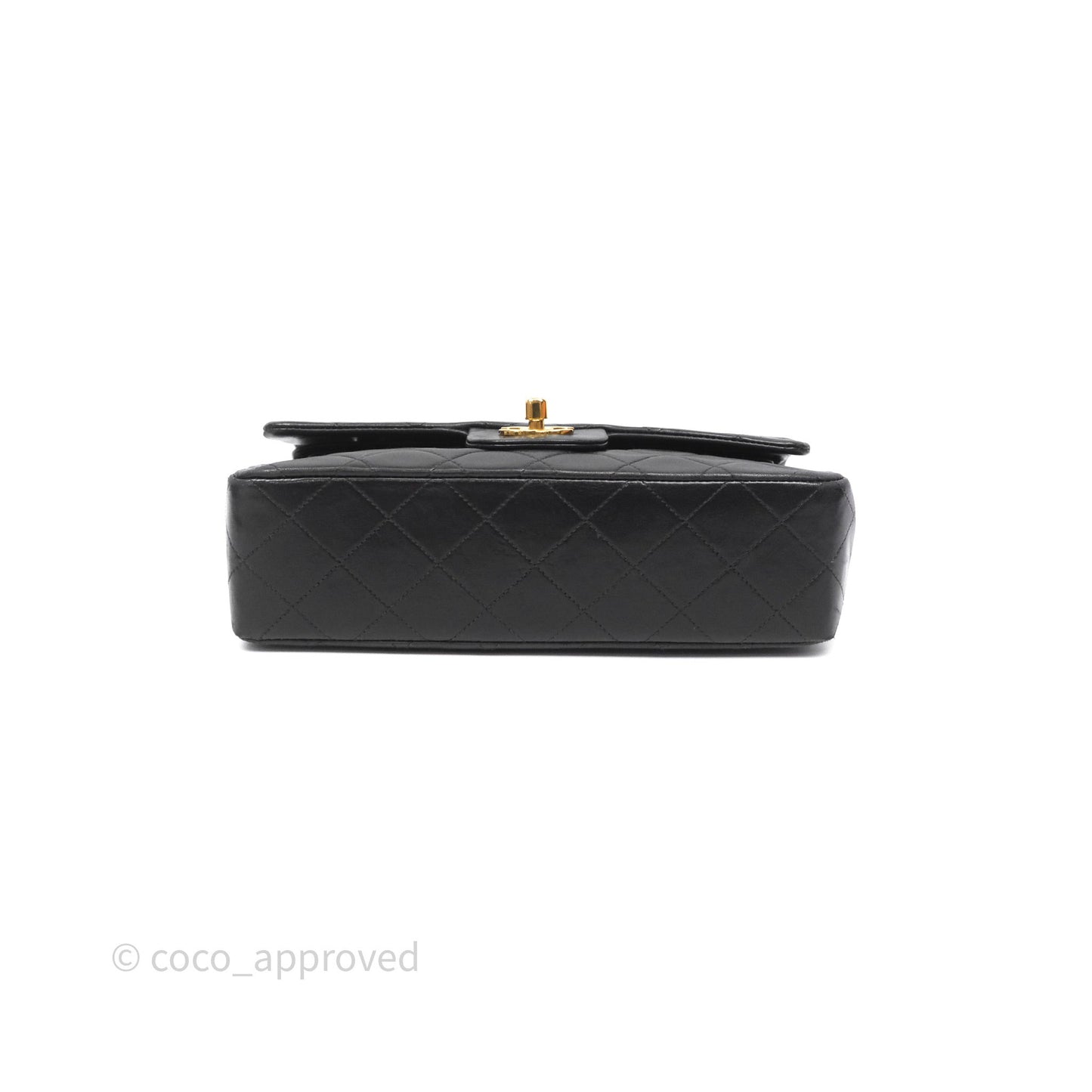 Chanel Vintage Lambskin Small Double Flap Bag Black Gold Hardware