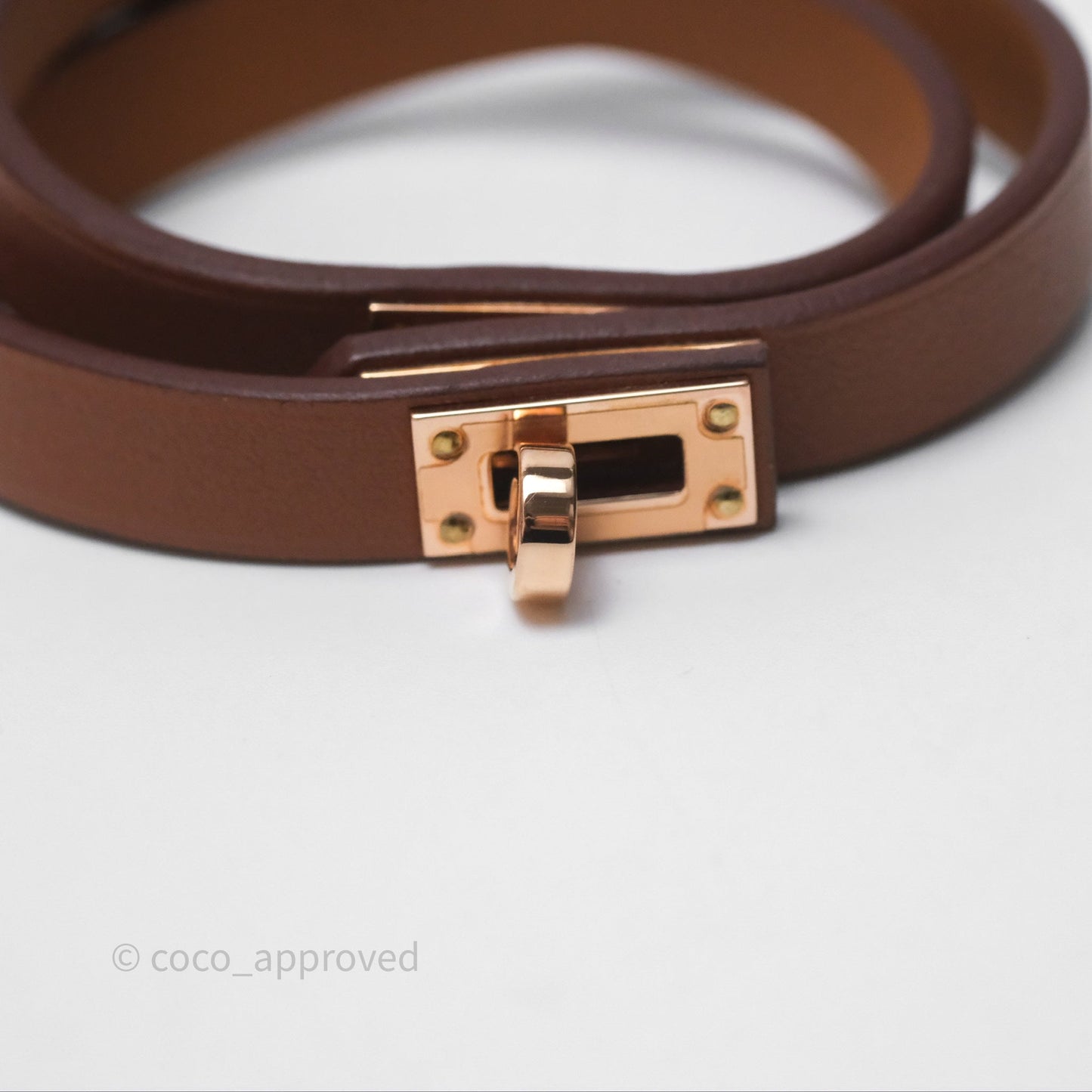 Hermès Kelly Double Tour Bracelet Gold Swift Gold Hardware