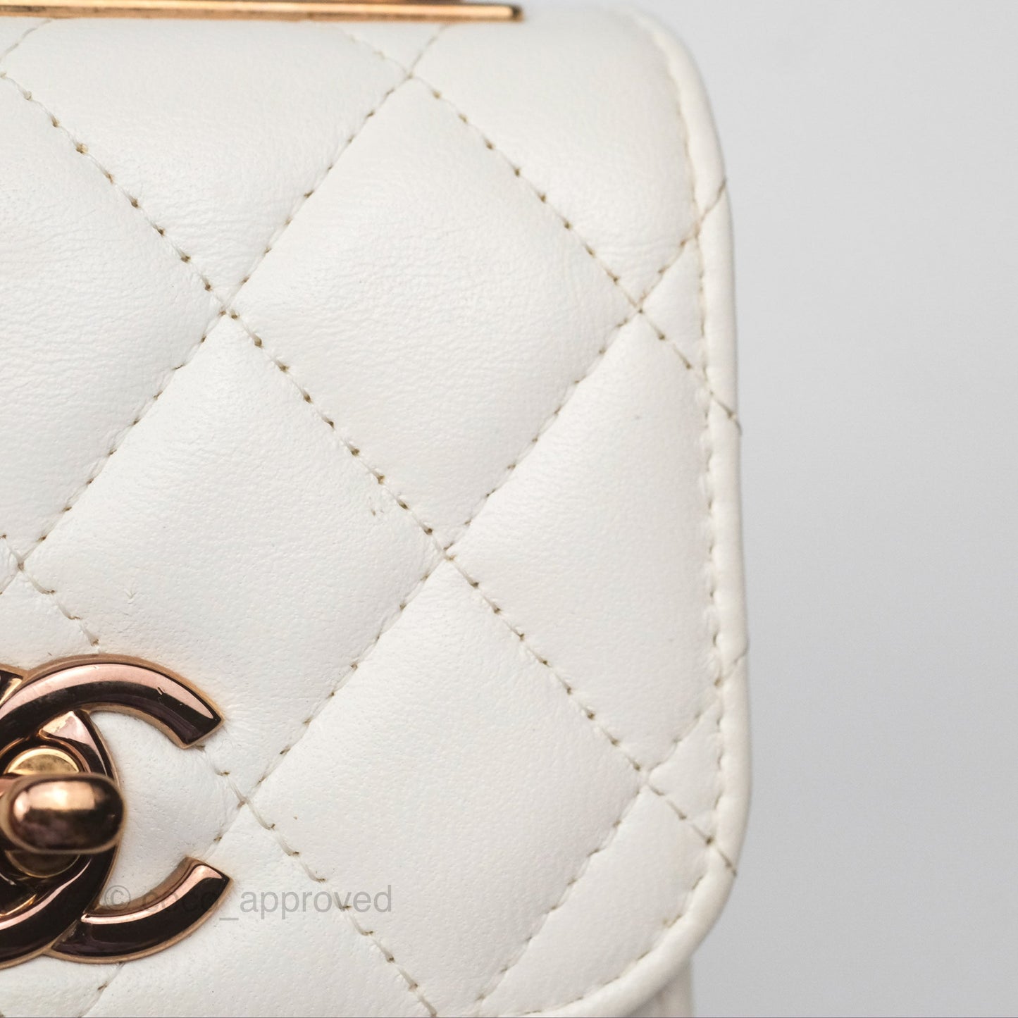 Chanel Mini Quilted Trendy CC Clutch With Chain White Lambskin Rose Gold Hardware