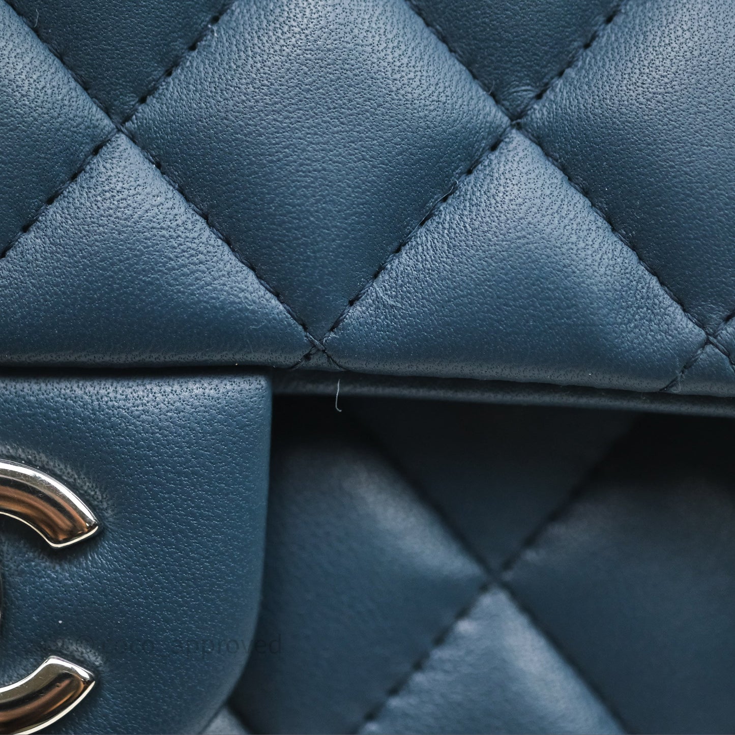 Chanel Quilted Mini Rectangular Navy Lambskin Silver Hardware