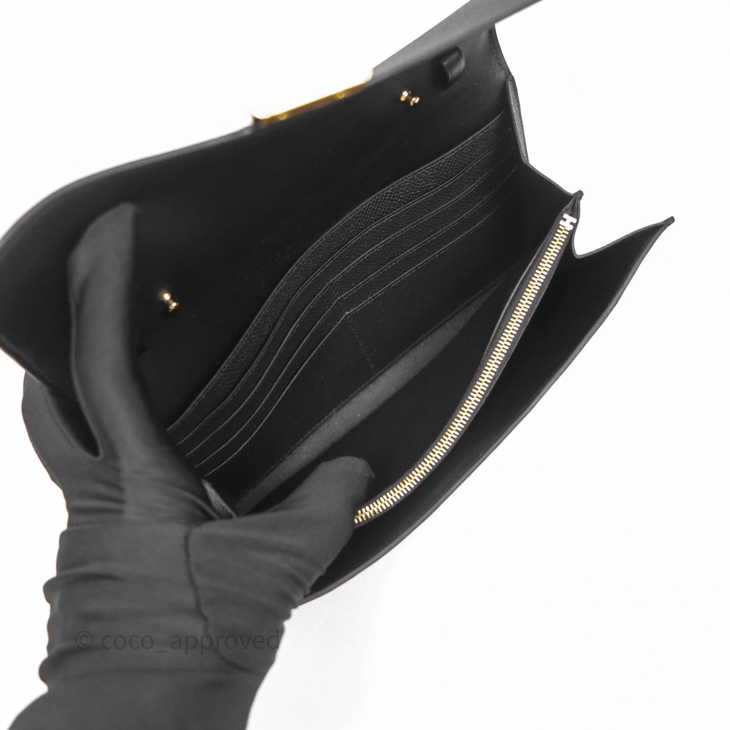 Hermès Constance Long To Go Wallet Black Noir 89 Epsom Gold Hardware