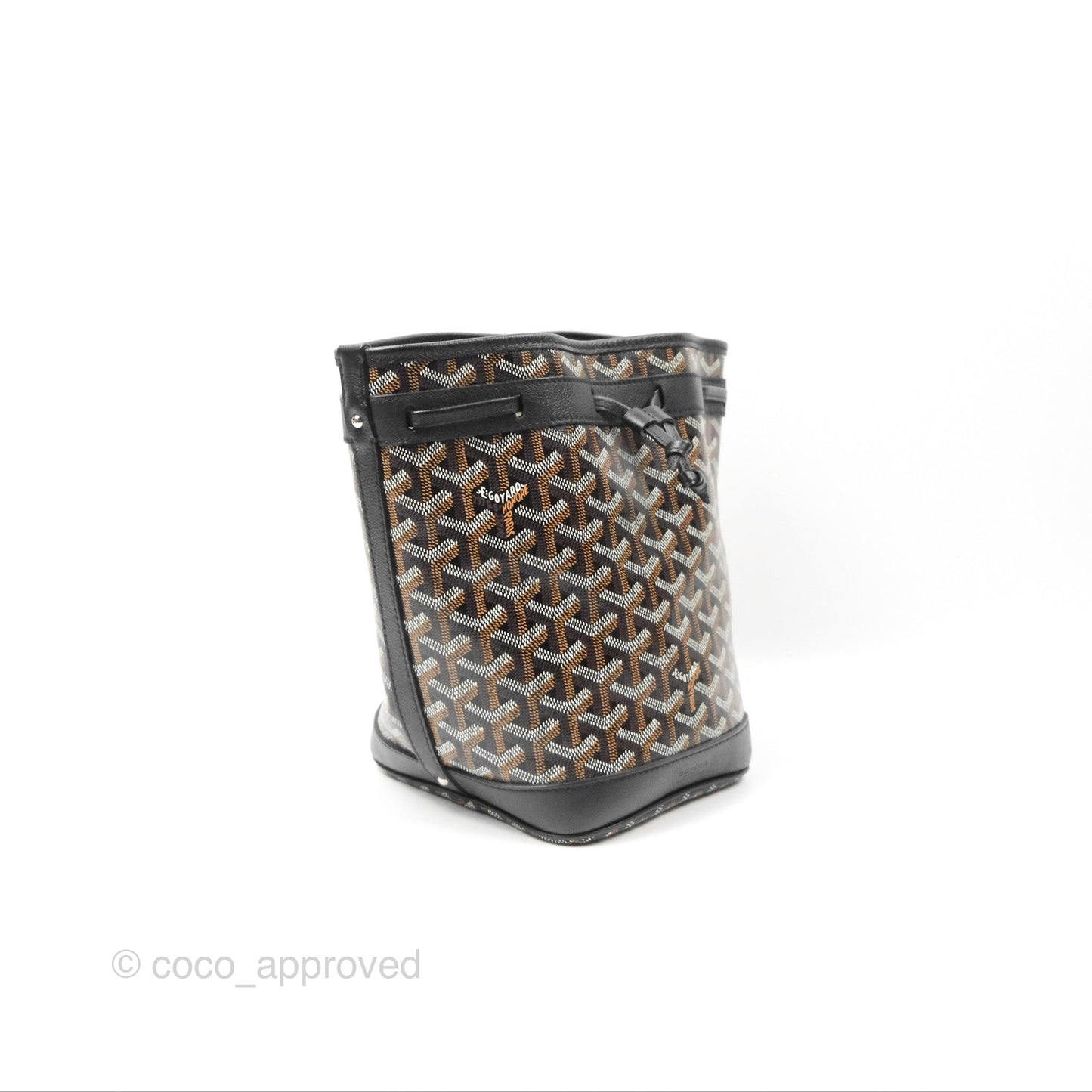 Goyard Petit Flot Bucket Bag Black Goyardine Canvas