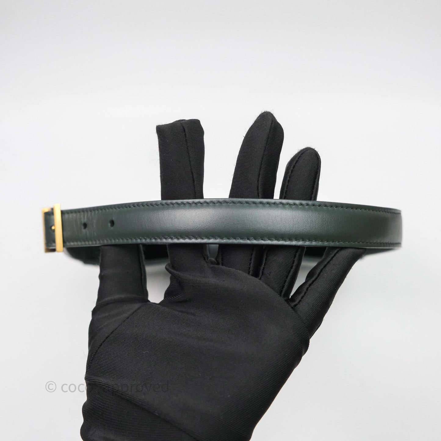 Saint Laurent ‘Le 5 a 7’ Hobo Bag Dark Green Smooth Calfskin