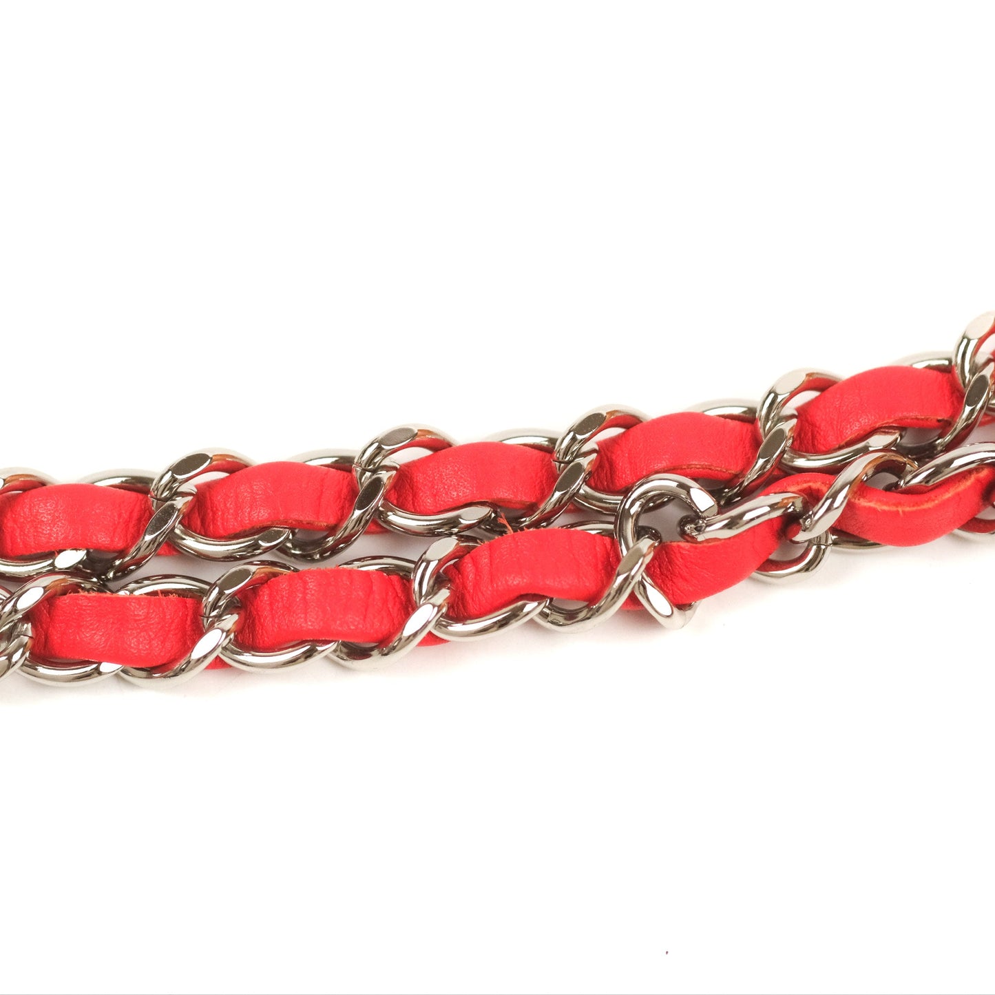 Chanel Mini Rectangular Flap Bag Orange Red Striped Patent Silver Hardware