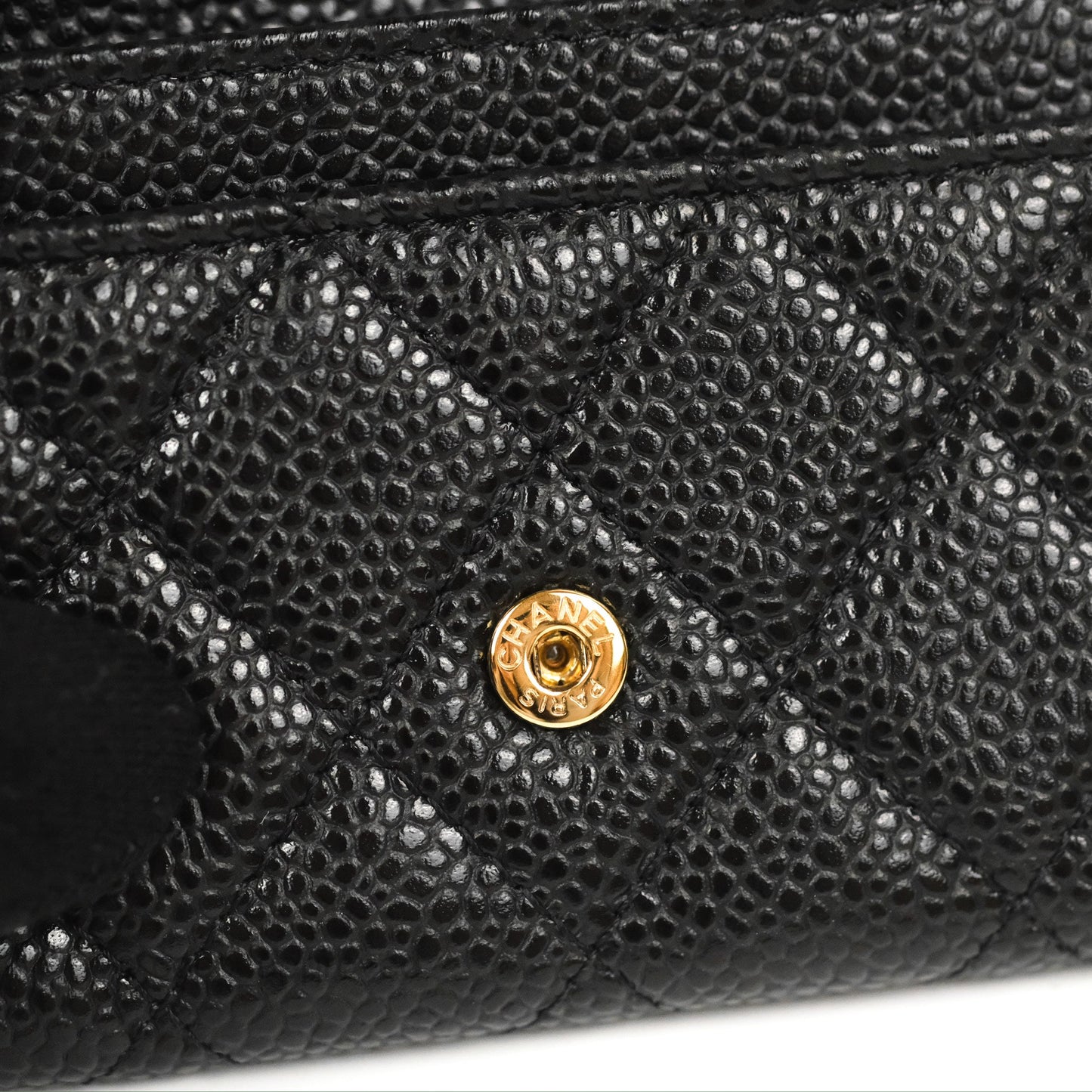 Chanel Classic Quilted Flap Card Holder Black Caviar Gold Hardware