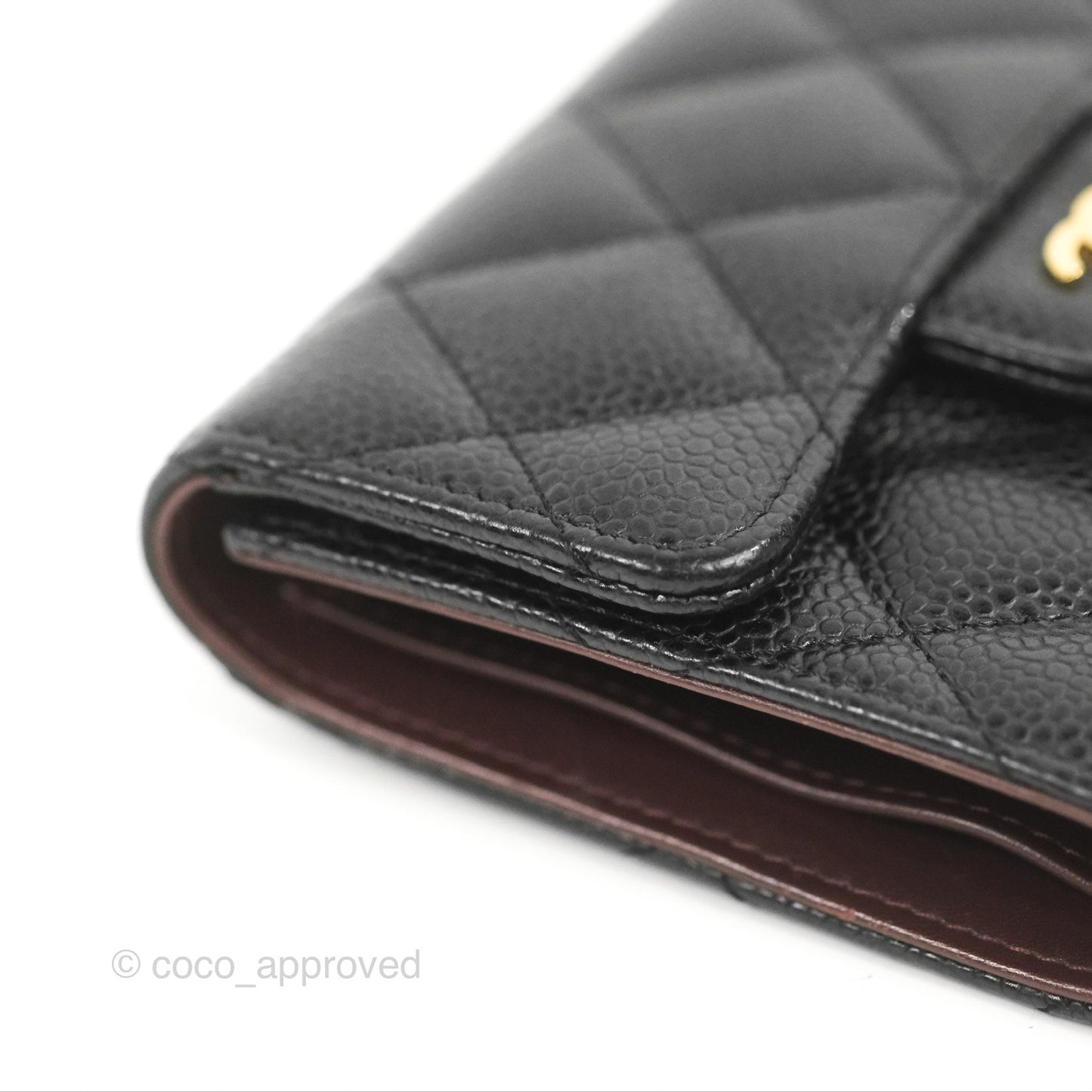 Chanel Classic Short Flap Wallet Black Caviar Gold Hardware