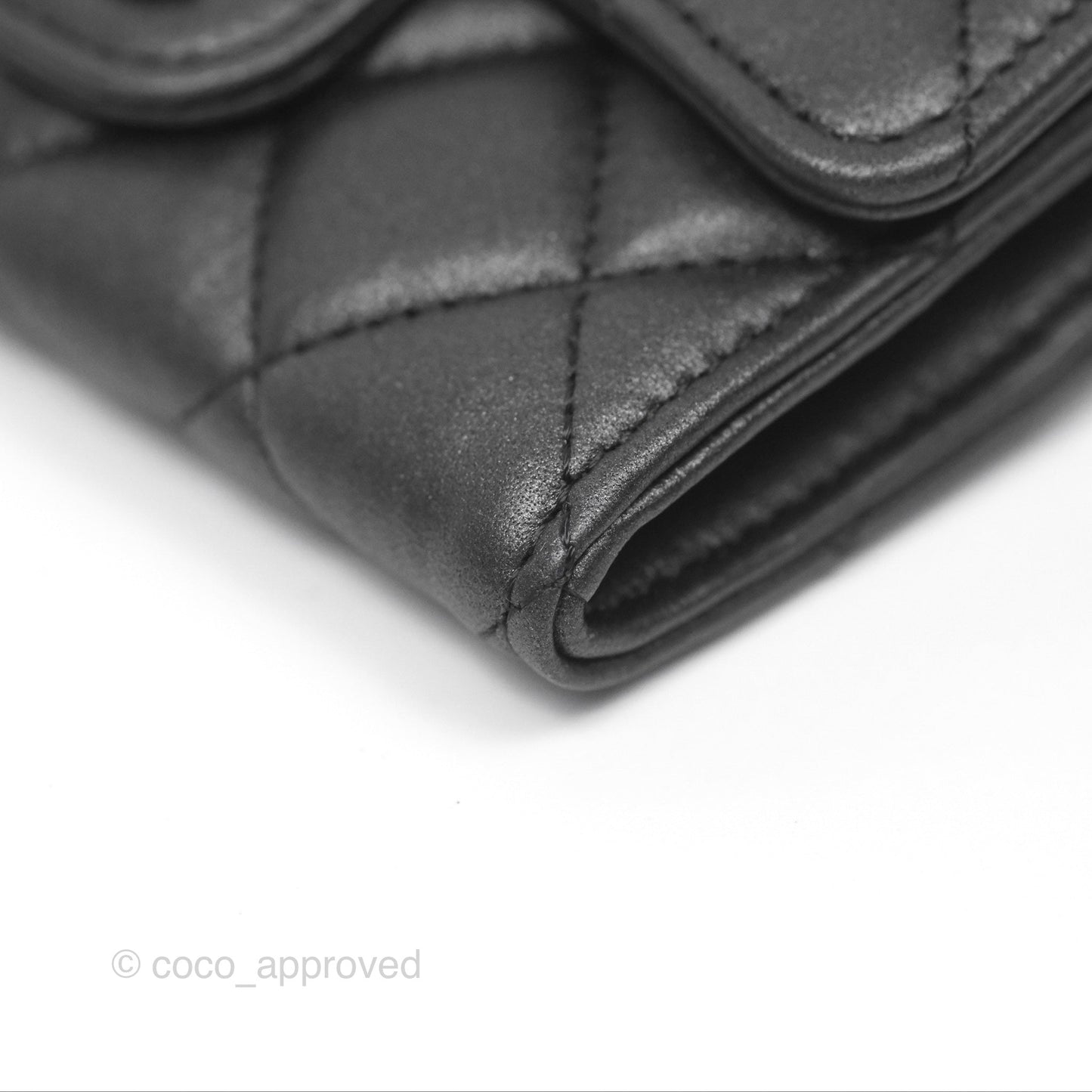 Chanel Classic Flap Card Holder Quilted Iridescent So Black