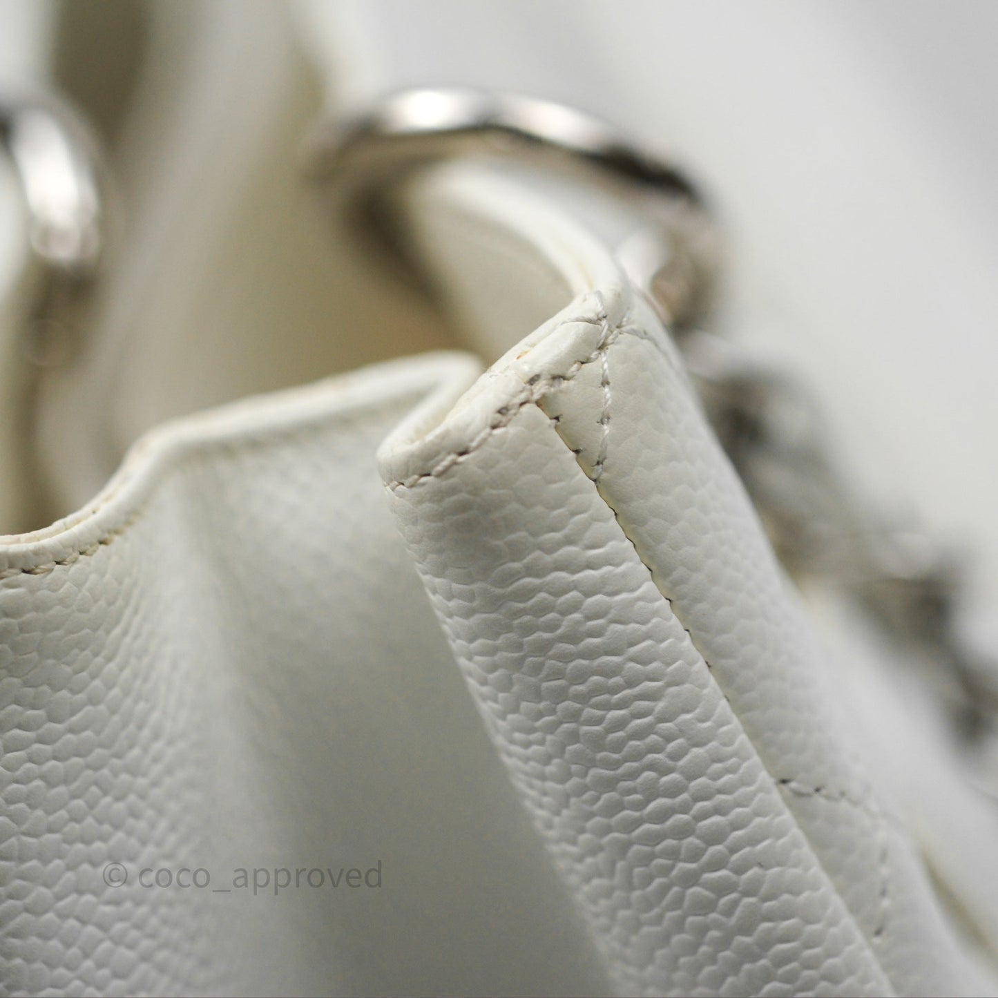 Chanel GST White Caviar Silver Hardware