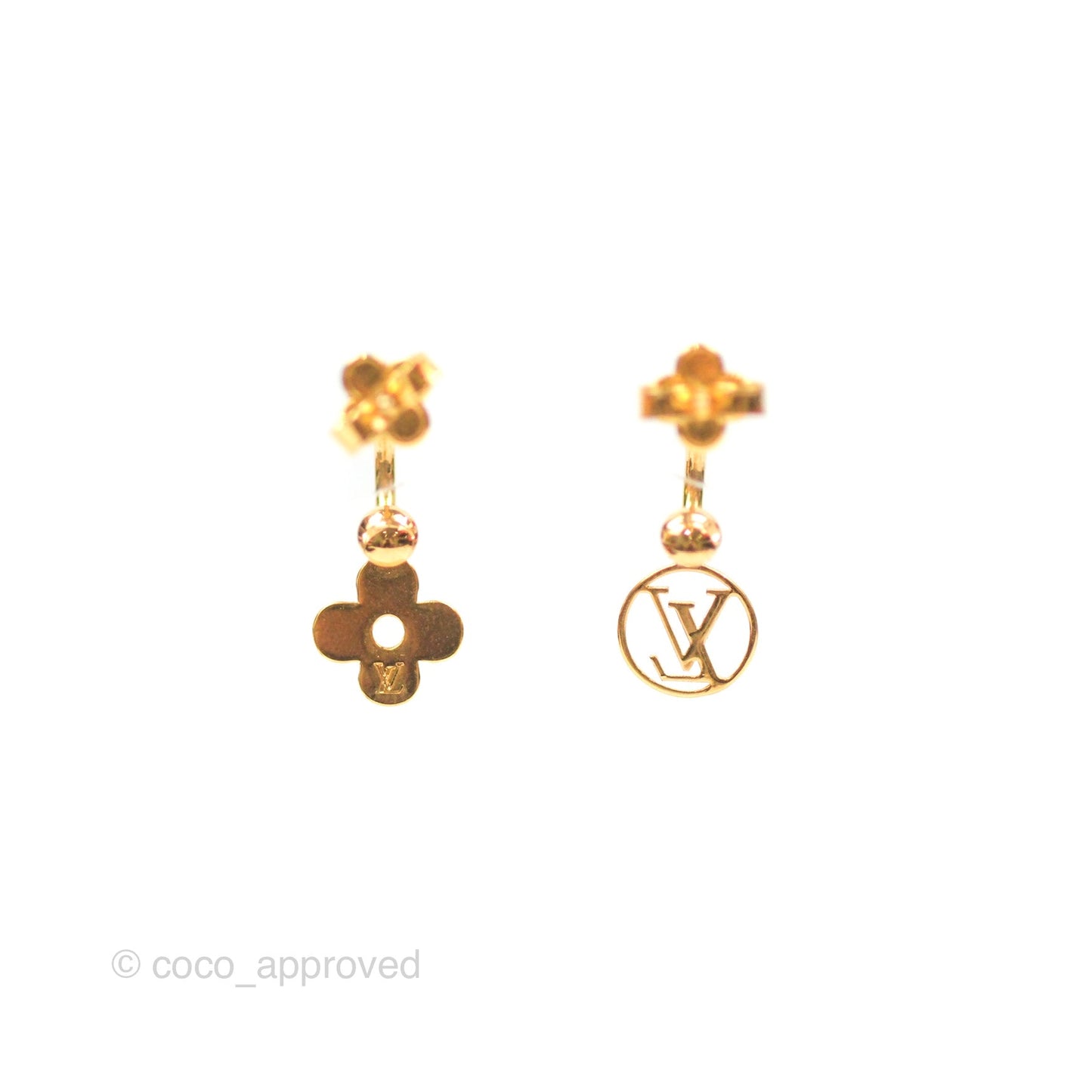 Louis Vuitton Blooming Earrings Gold Tone