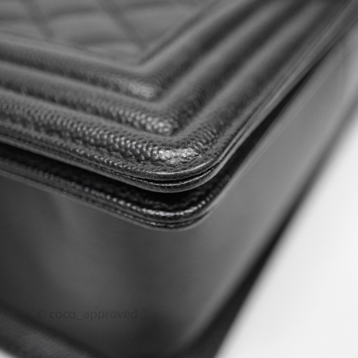 Chanel Quilted Medium Boy Black Caviar Ruthenium Hardware