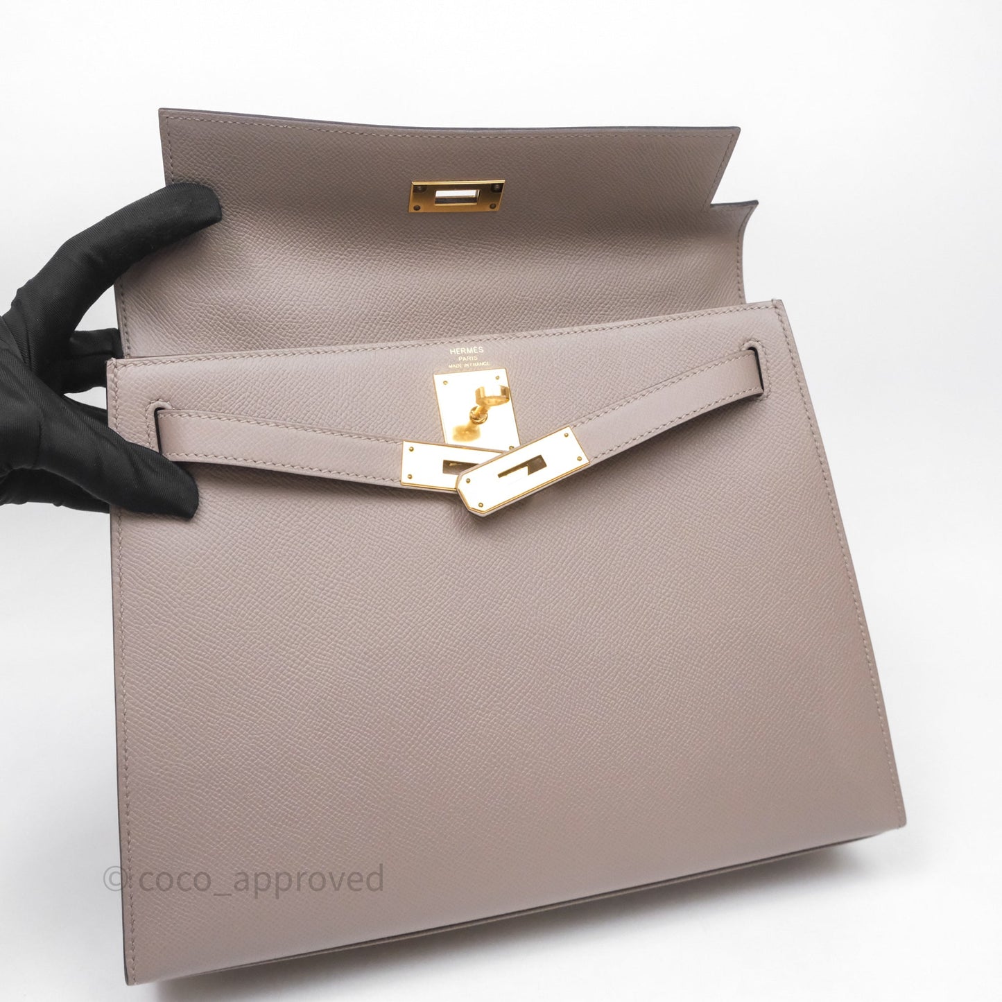 Hermes Kelly 28 Gris Asphalte Epsom Gold Hardware
