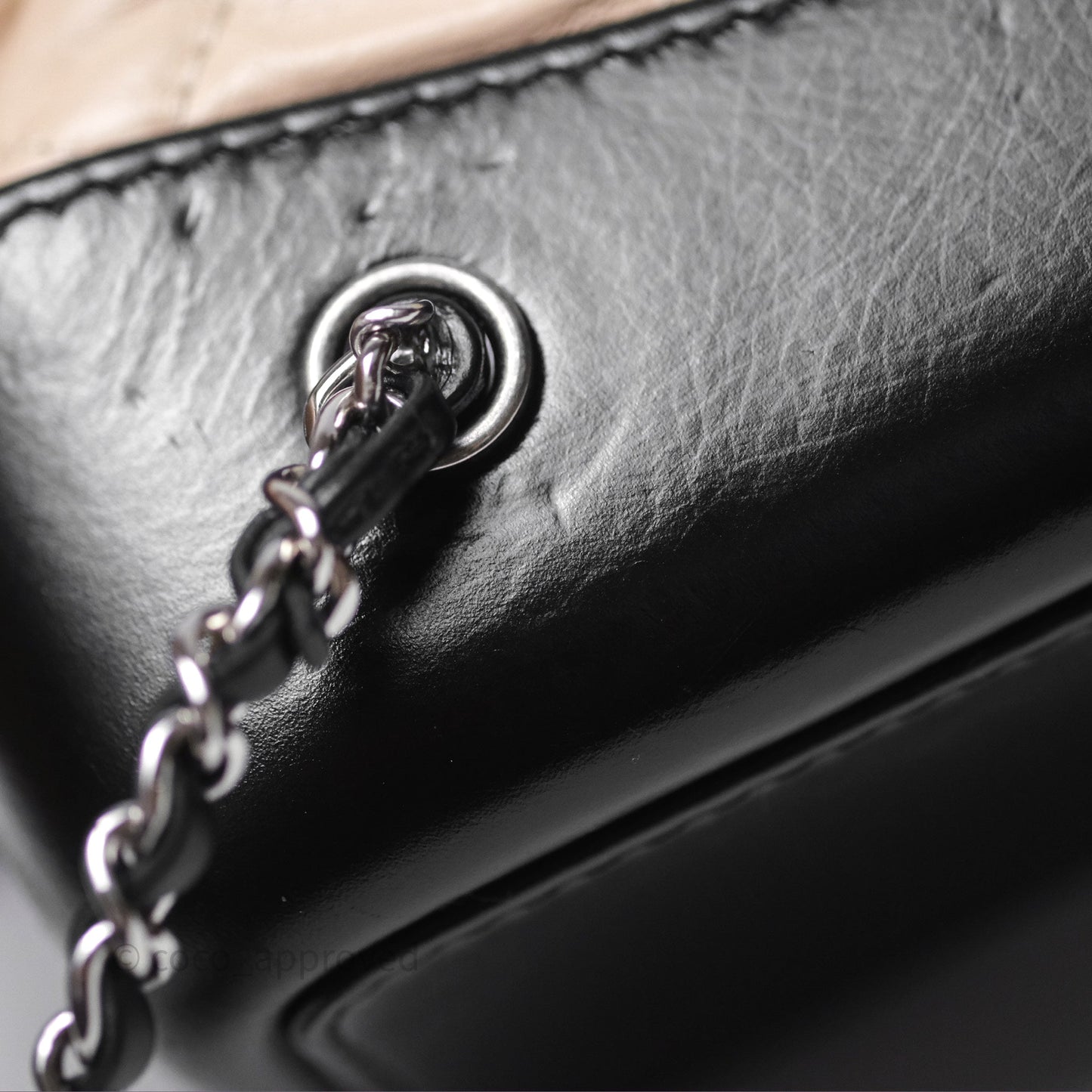 Chanel Small Gabrielle Backpack Beige Black Aged Calfskin