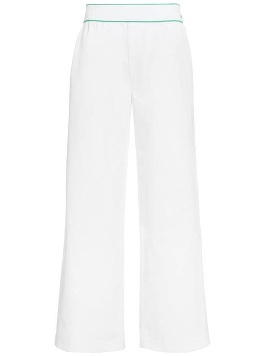 Luxury Bottega Veneta Women's Elastic Cotton Tennis Straight Pants White