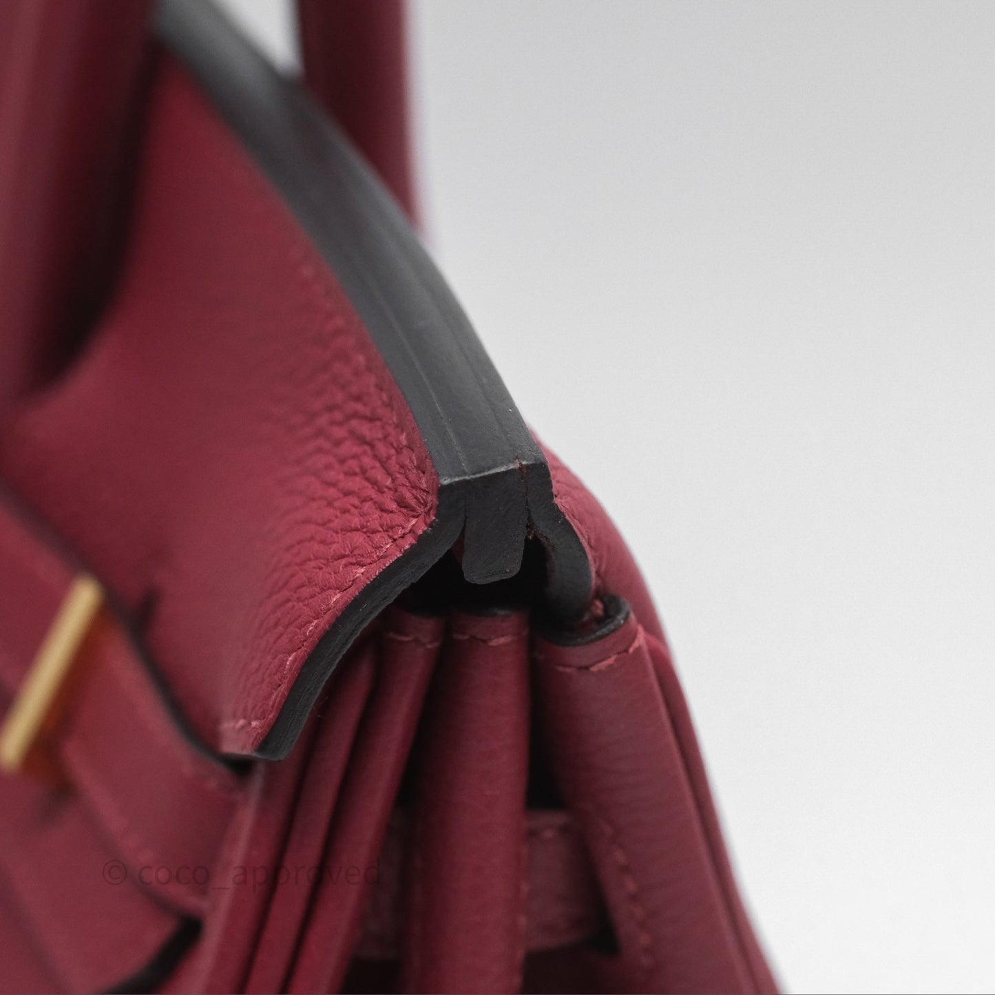 Hermès Birkin 25 Retourne Rouge Grenat Togo Gold Hardware