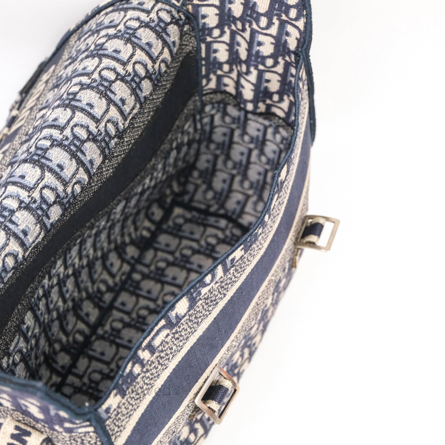 Christian Dior Medium DiorCamp Messenger Bag Oblique Embroidery Blue