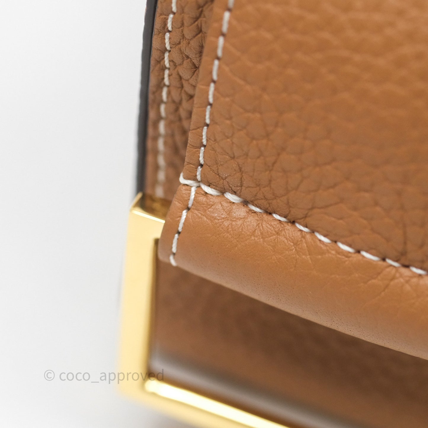 Delvaux Cool Box Nano Taurillon Soft Grained Calfskin Vegetal Ivory Gold Hardware