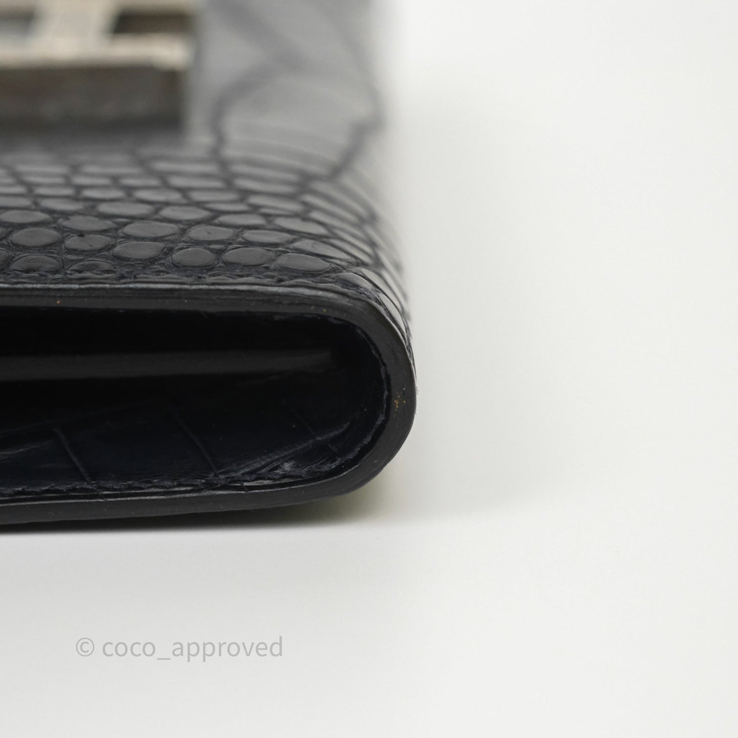 Hermes Constance Wallet Bleu Nuit 2Z Matte Alligator Ombre Lizard Buckle